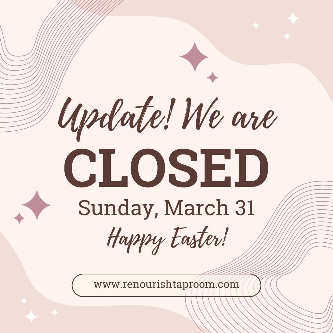 Please take note we'll be closed this Sunday (3/31/24) to spend the holiday with family! 

#renourishkombuchataproom #saltlakecity #happyeaster