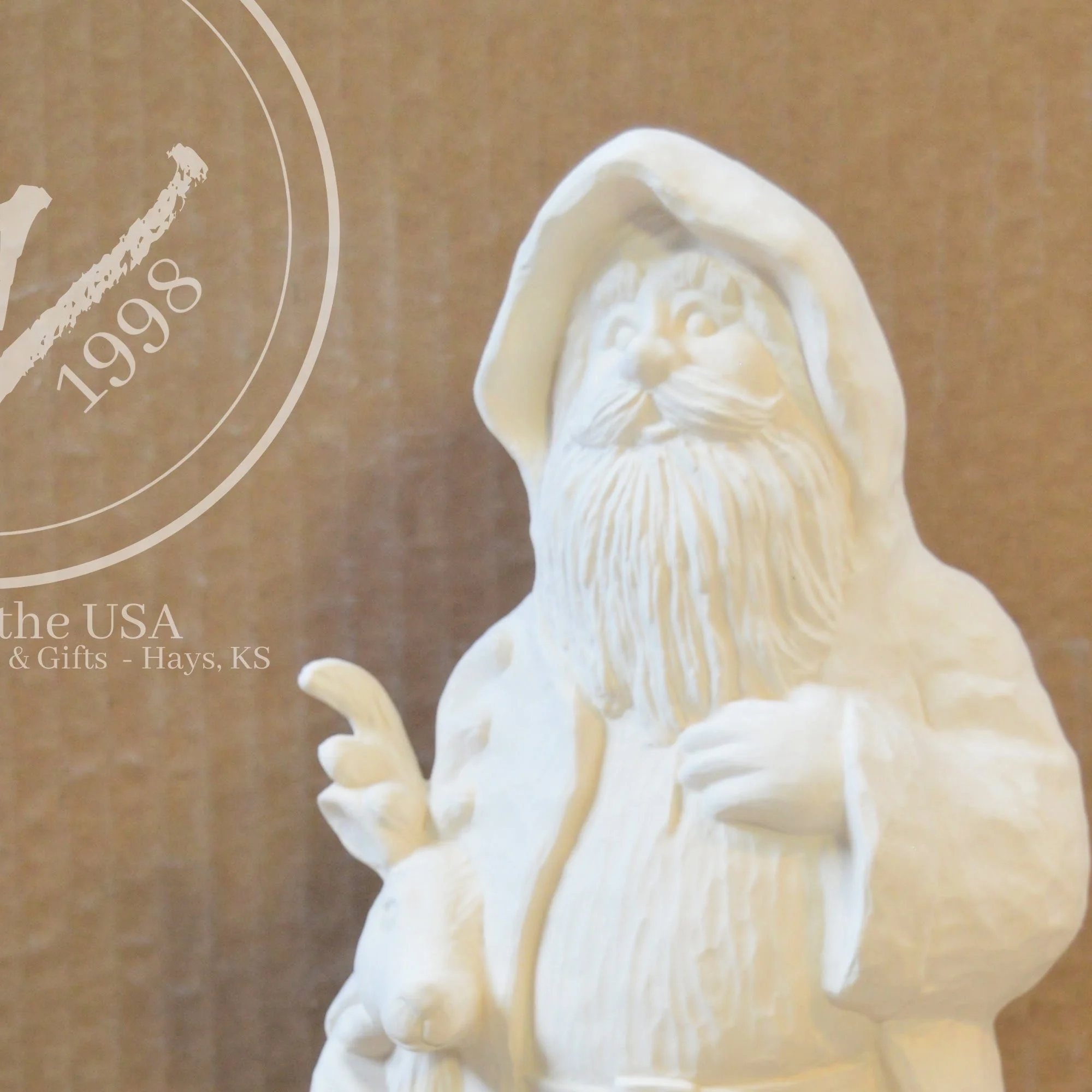 GrapeVine Ceramics-Carved Antique Santa w Deer-Gare 2419.3.jpg