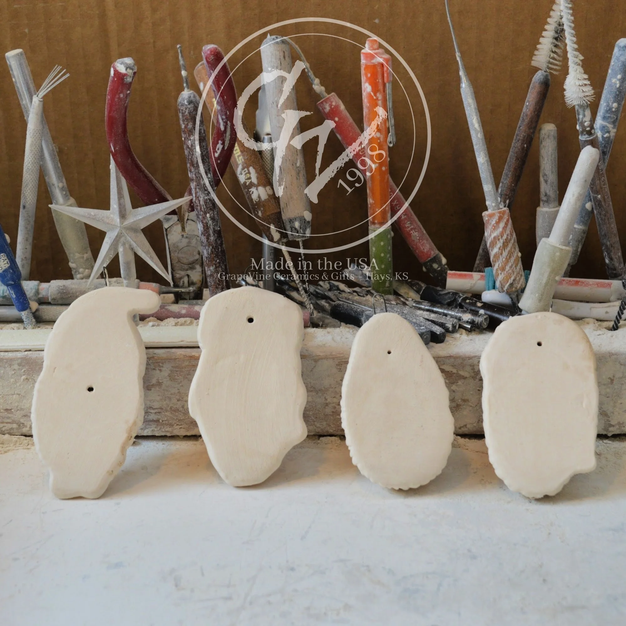 GrapeVine Ceramics-Santa Head Ornaments-Rocking Horse 1170.3.jpg
