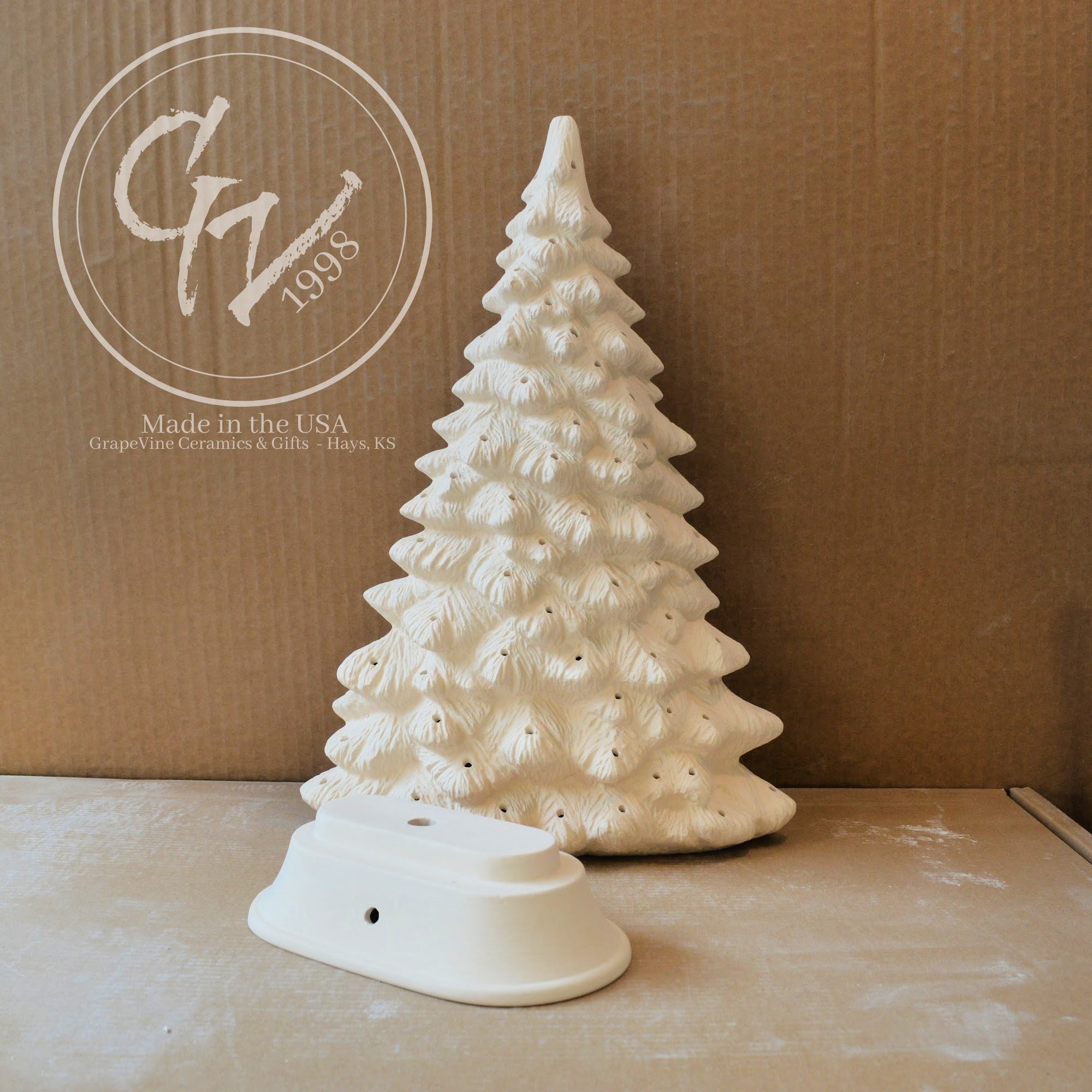 GrapeVine Ceramics-Slim Window Christmas Tree.Scioto S1185S1186.8.jpg