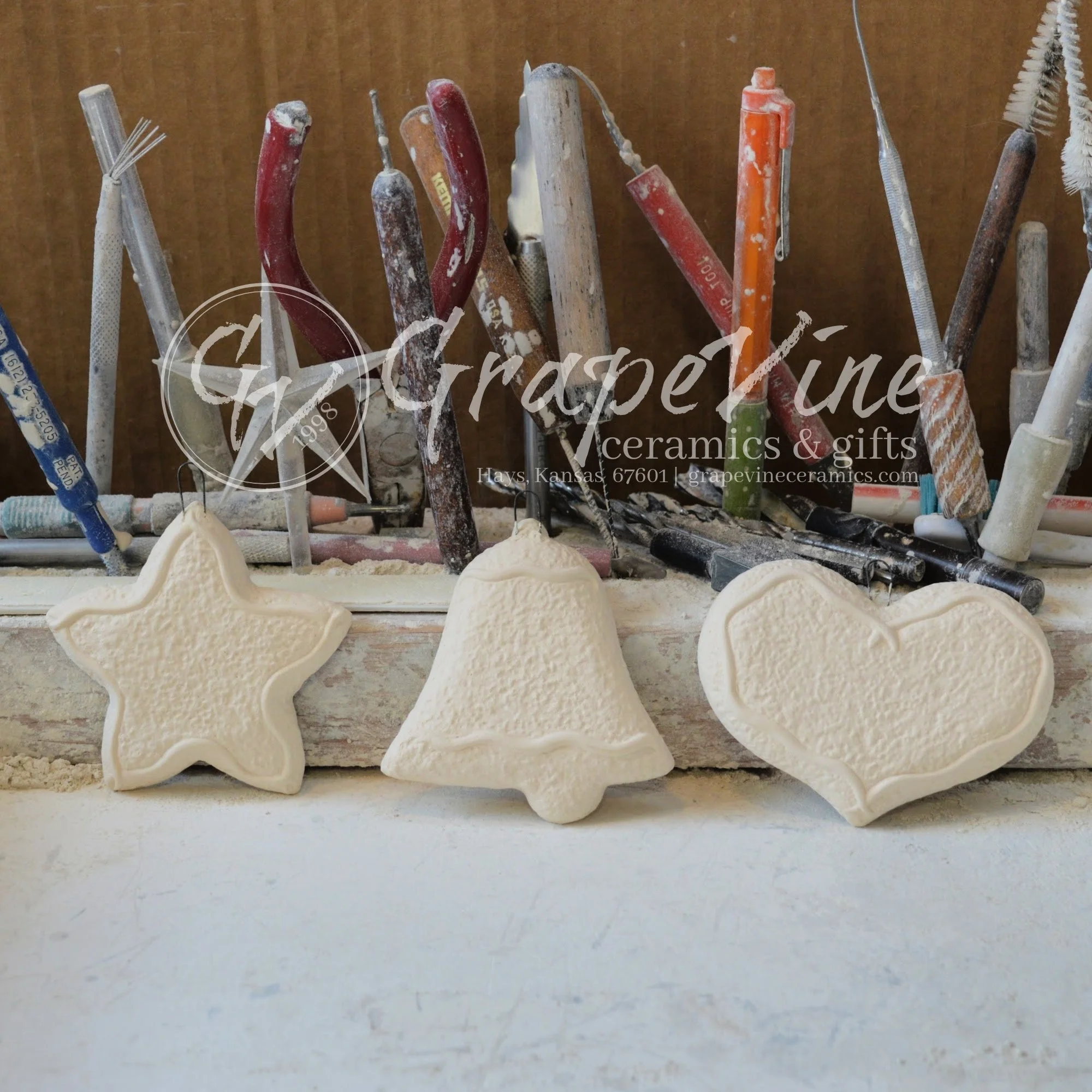GrapeVine Ceramics-Heart Bell Star Ornament-Donas 582.2.jpg