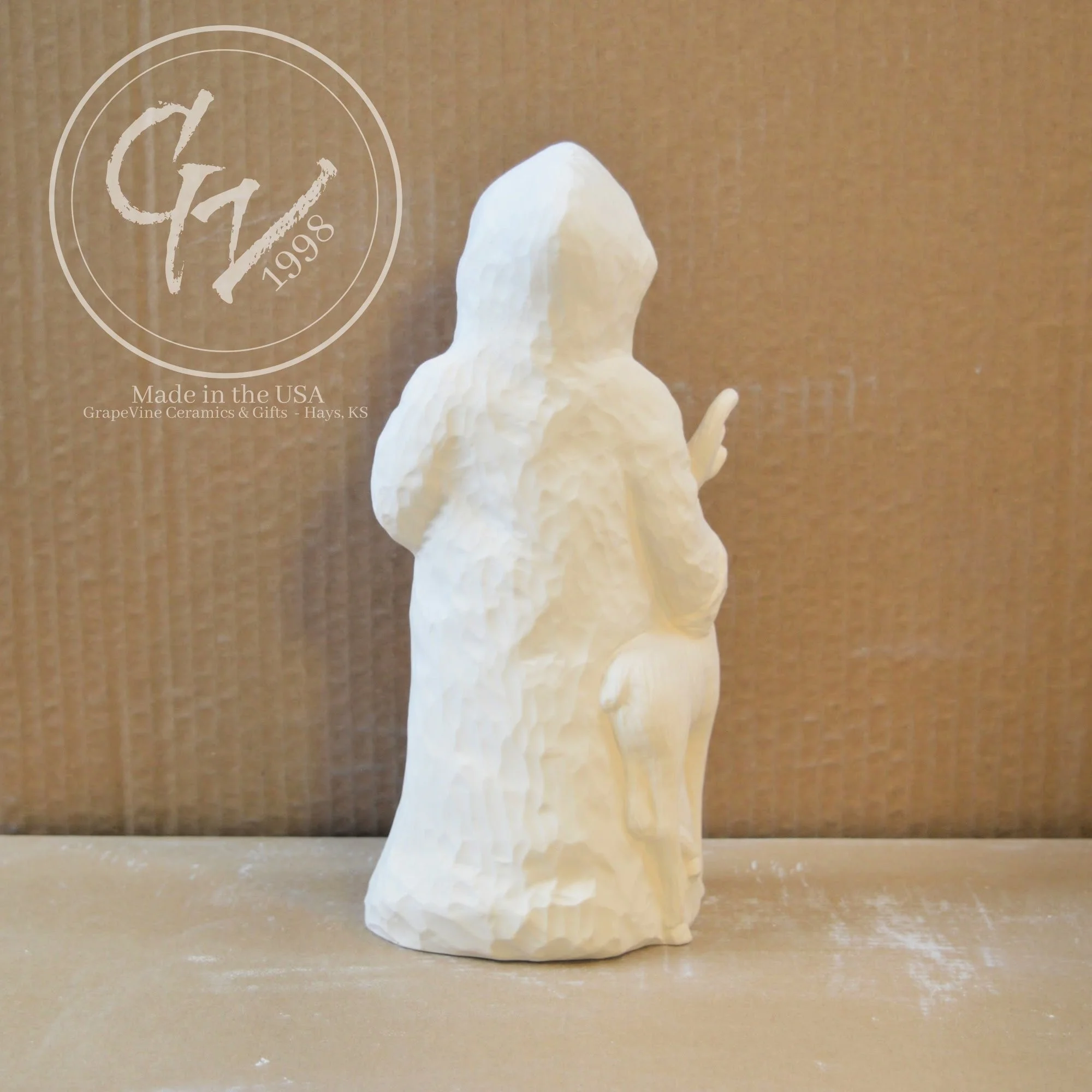 GrapeVine Ceramics-Carved Antique Santa w Deer-Gare 2419.5.jpg