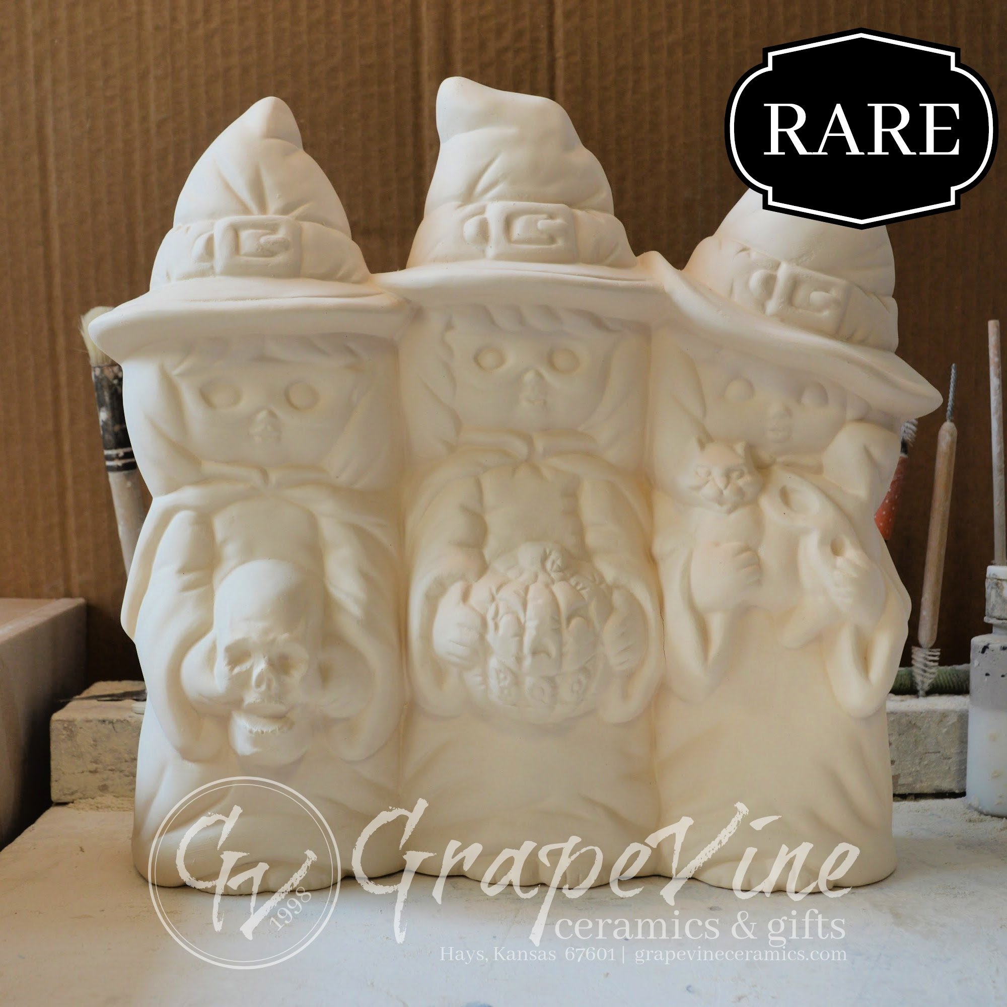 Rare Window Witches ceramic bisque – Nowells Mold 1398