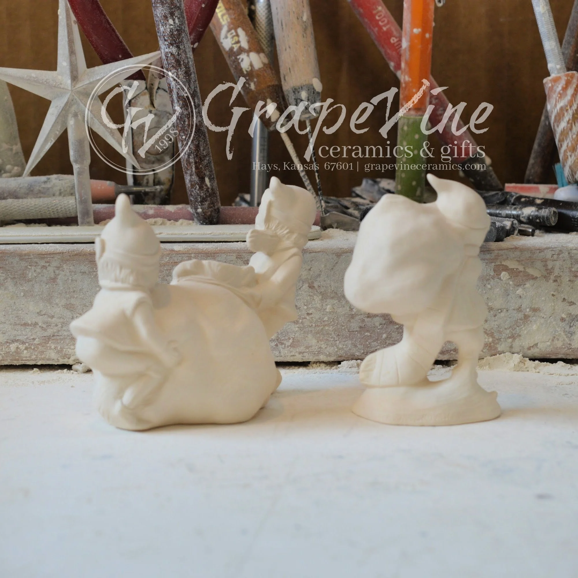 Mini Christmas elf figurines ready to paint