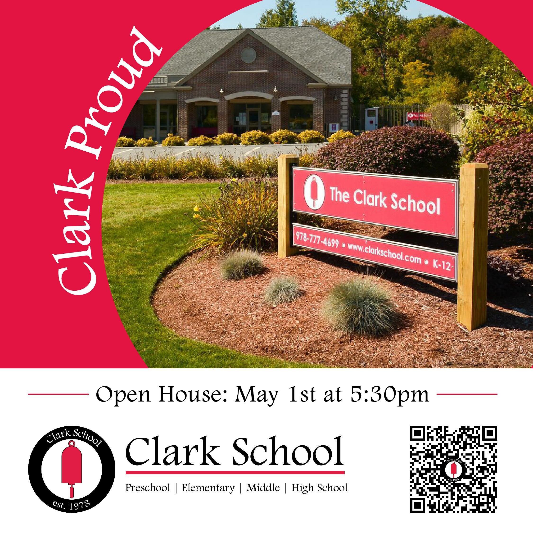 Join us for our Spring Open House on Wednesday, May 1st and discover everything a Clark education has to offer! Clarkschool.com 🌸📚📆