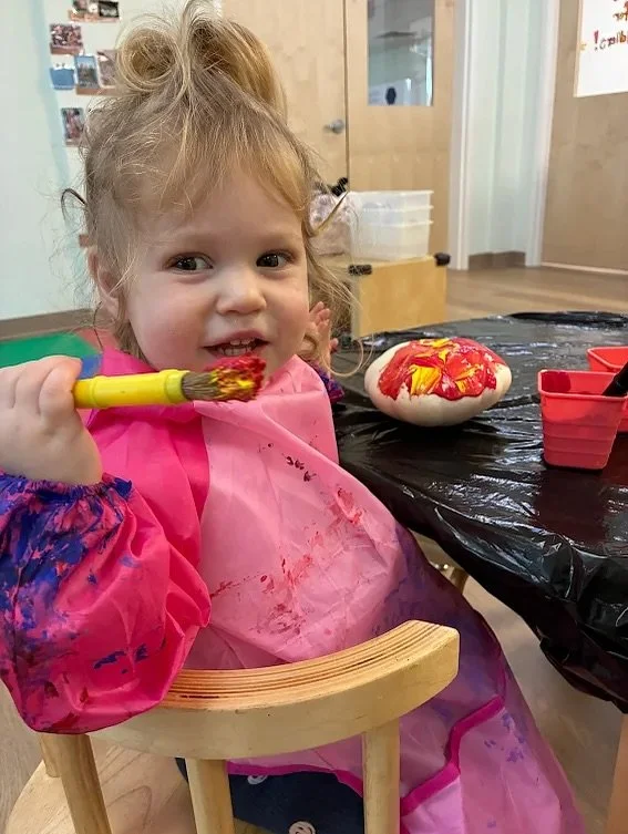 Pumpkin Painting in the Preschool! 🎃🖌️ #preschool #artsandcraftsforkids #prek #fun #painting #fall