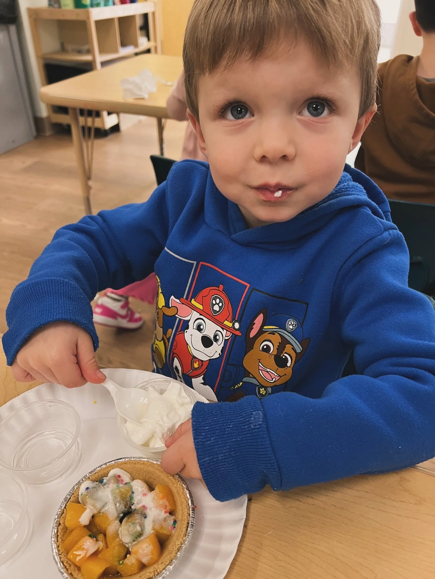Creating Thanksgiving Day Pies in the Preschool! 🥧 #preschool #toddler #prek #playbasedlearning #handson #sensoryprocessing #thanksgiving #fun