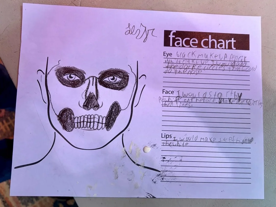 Middle School Theater Tech class explored the world of makeup artistry yesterday!