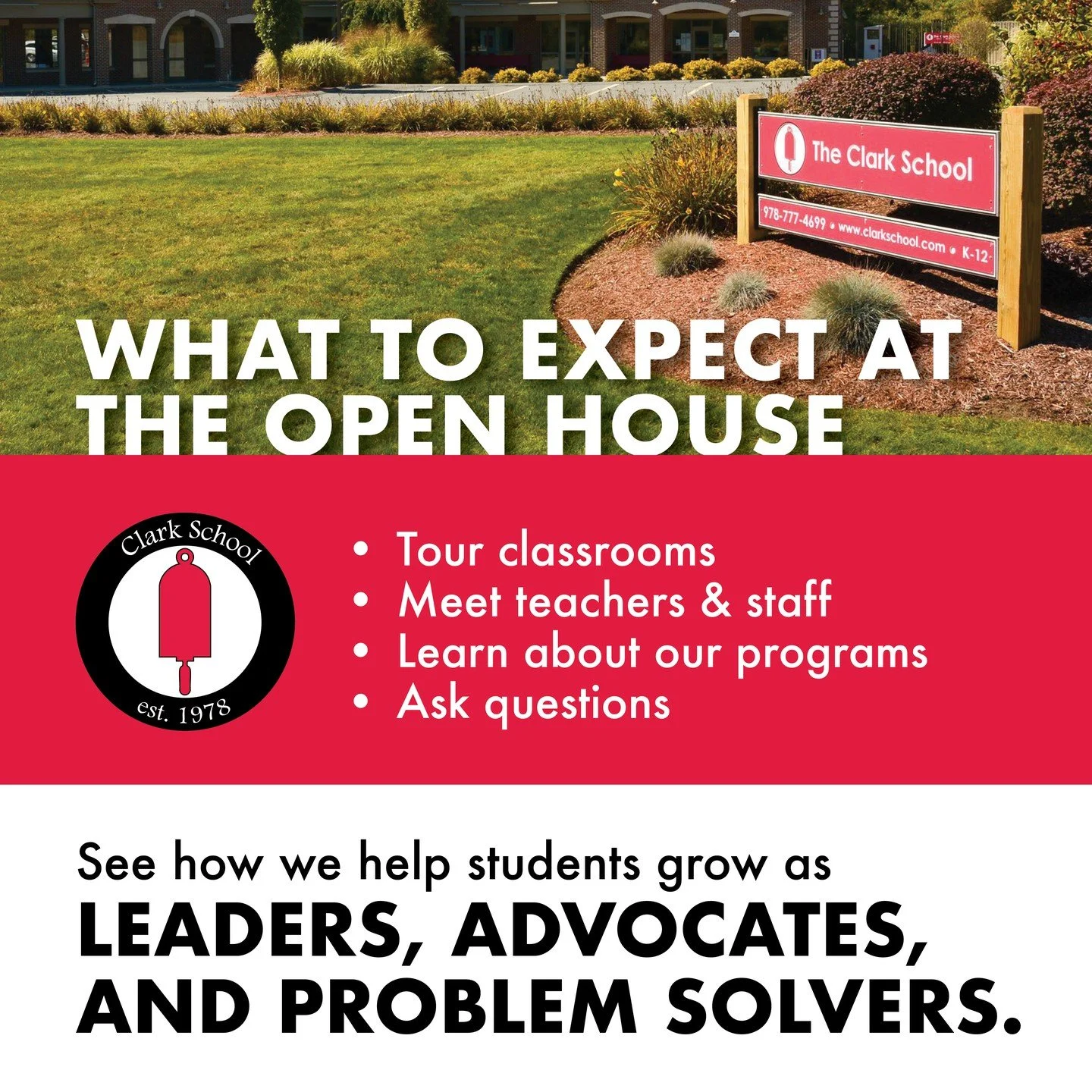 Tonight&rsquo;s the Night! Spring Open House at Clark

Join us TONIGHT (Wednesday) at 5:30 PM for our Spring Open House!
Explore our campus, meet teachers, and get a feel for what makes Clark such a special place&mdash;from Preschool through Grade 12