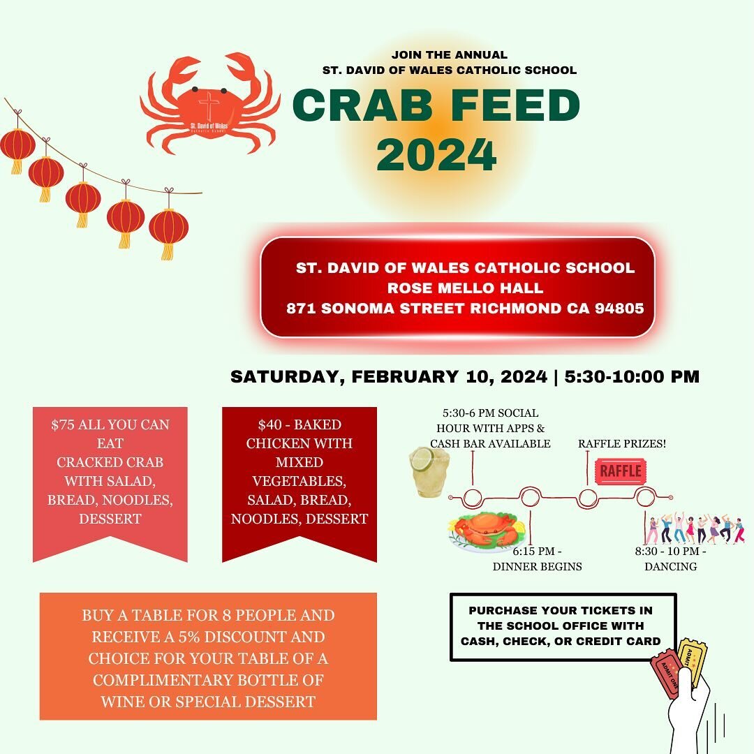 Join us this Saturday for a closing time at St. David&rsquo;s Crab Feed! 🦀 Get ready to crack, dip, and devour delicious crab while supporting our community. Don&rsquo;t miss out on this shell-abration! #StDavid #CrabFeed2024