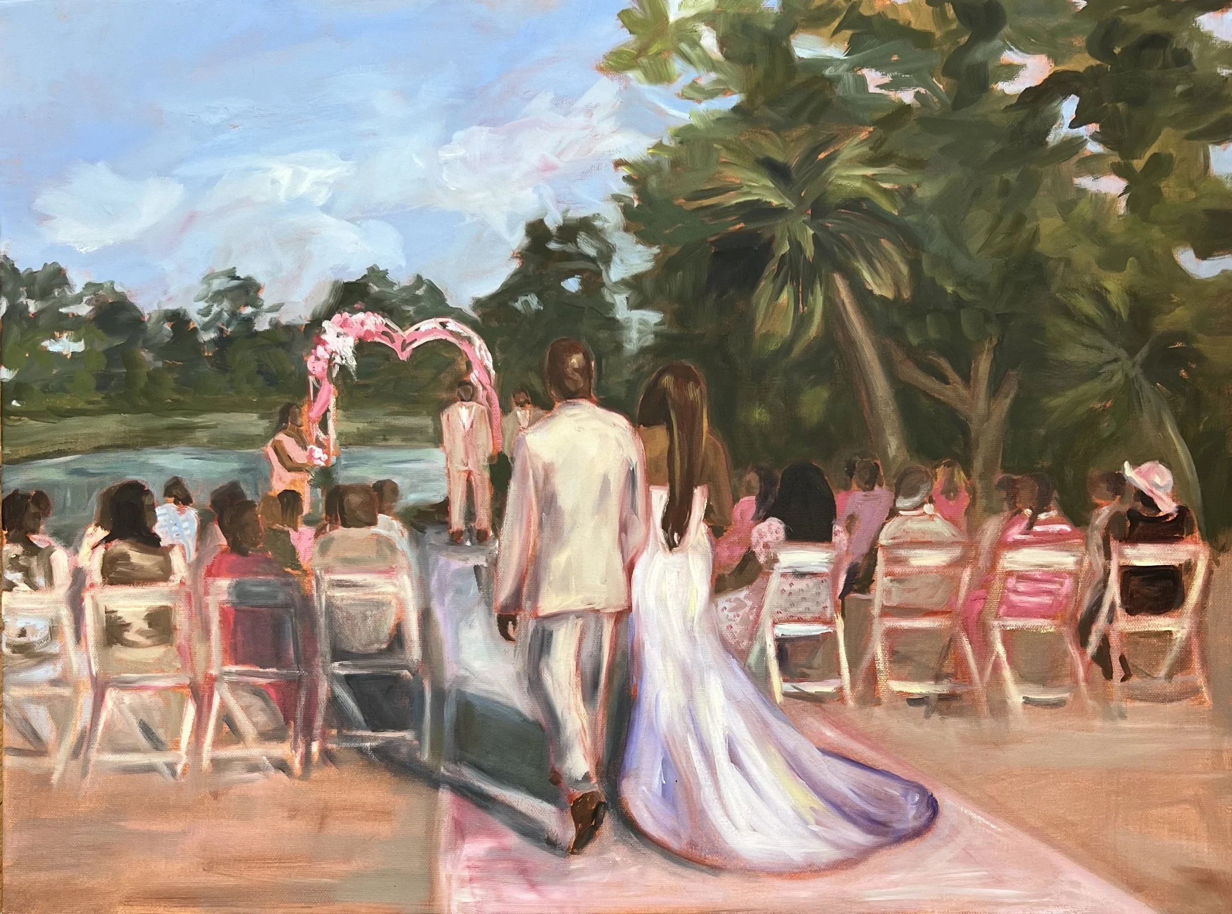 A River Landing Wedding Painting in Wallace, North Carolina