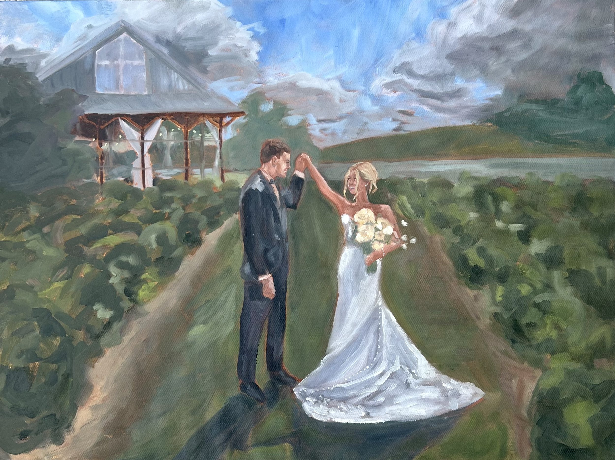 Painting Love Back Home: A Live Wedding Painting at Blue Barn Berry Farm in Warsaw, IN