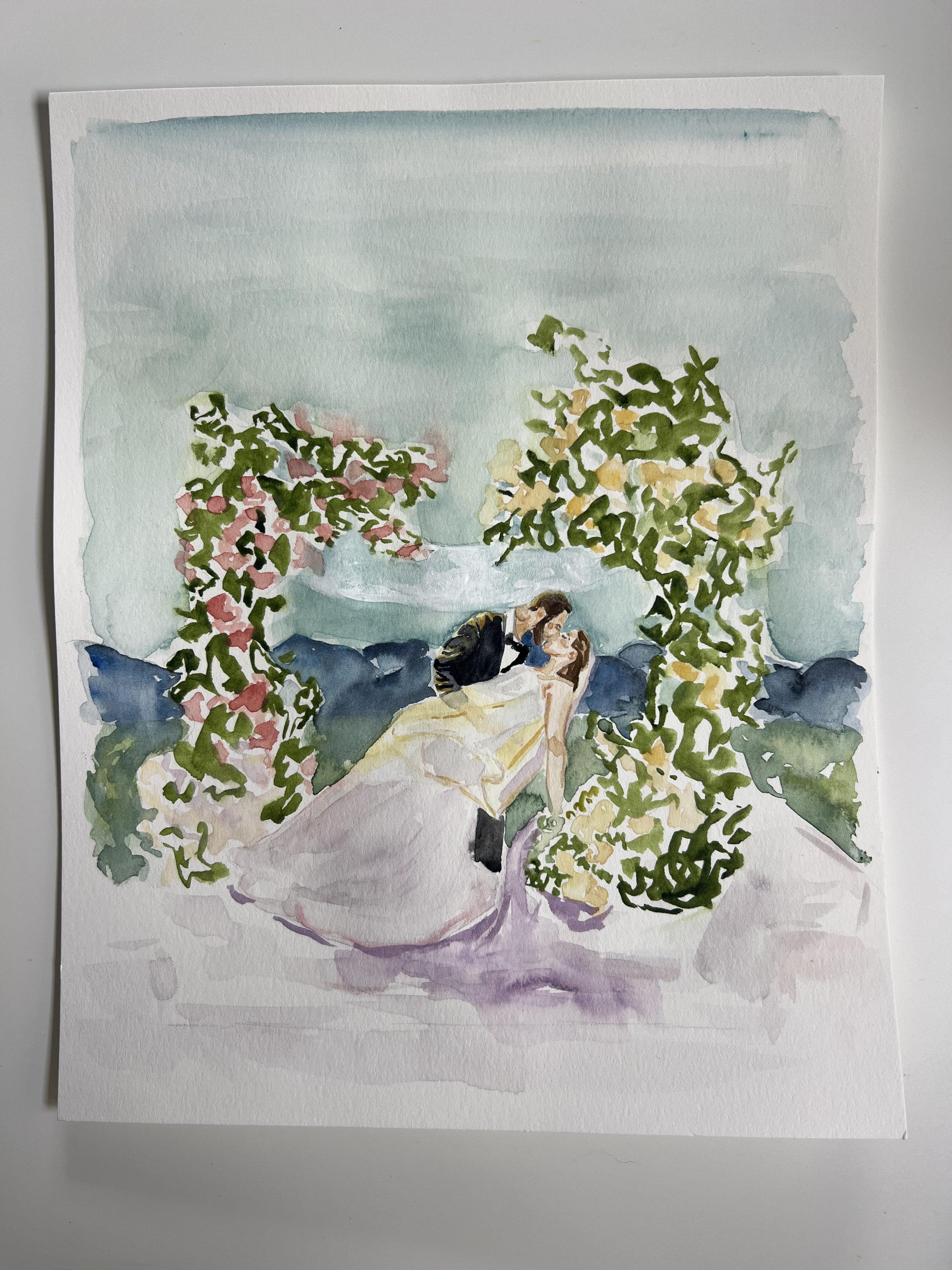 Wedding painting from Biltmore Asheville as a gift from planner to couple