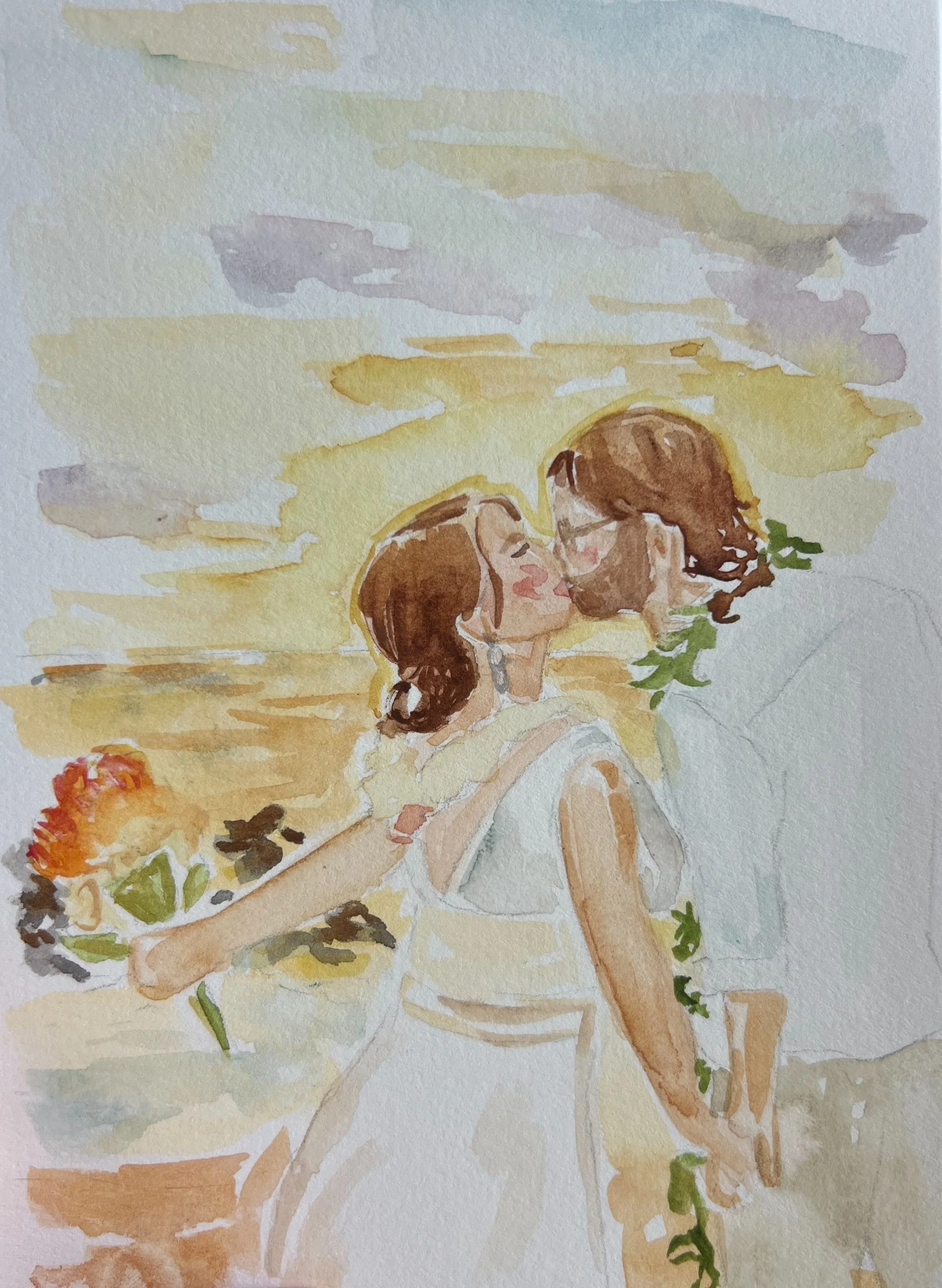 Wedding Painting from Hawai'i as a gift from wedding planner to couple
