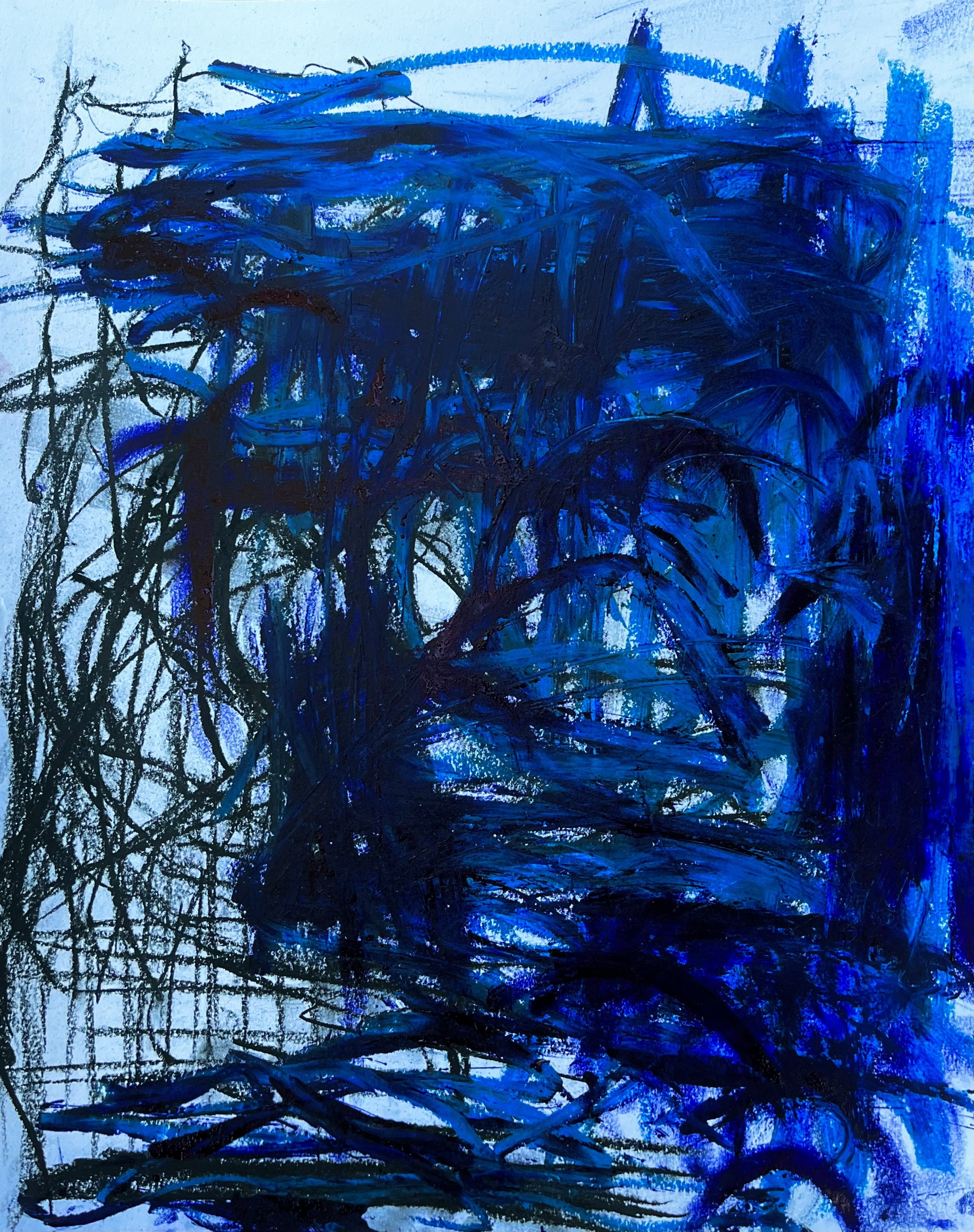 “There is nothing left”, oil pastel and charcoal on 11 x 14 inch mix media paper