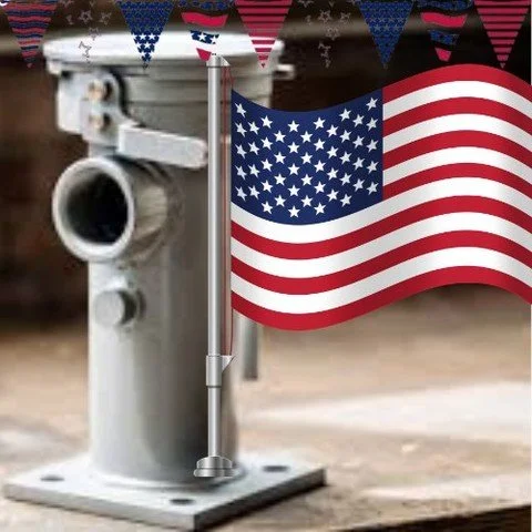 Is it a custom tuyere or is it a flag pole? Either way, it's pretty patriotic(because all of our products are made in America, even when it's not Independence Day!) #america #americanmade #4thofjuly #fourthofjuly #custom #metalcastings #customcasting
