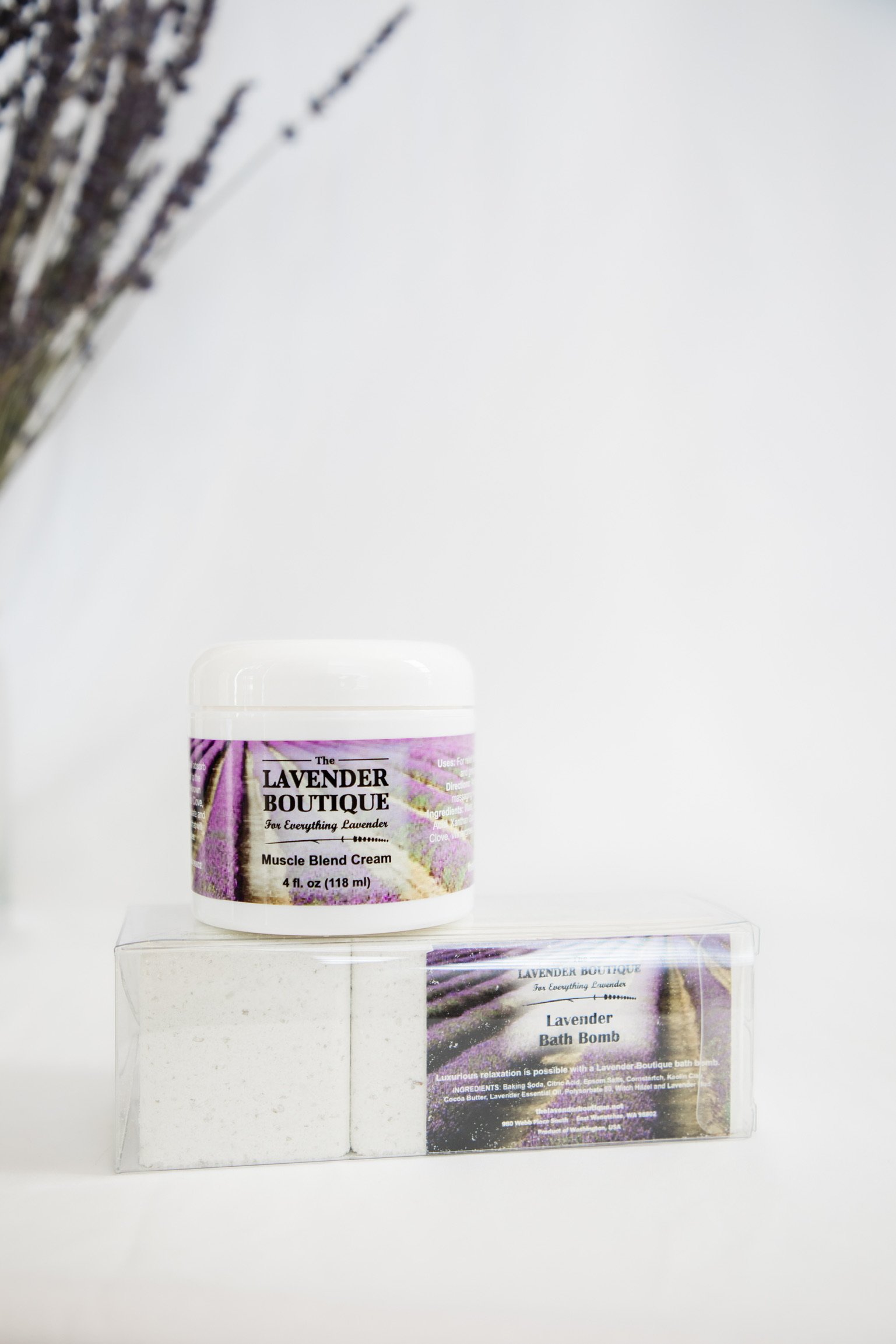 Lavender Bath Bombs and Muscle Cream