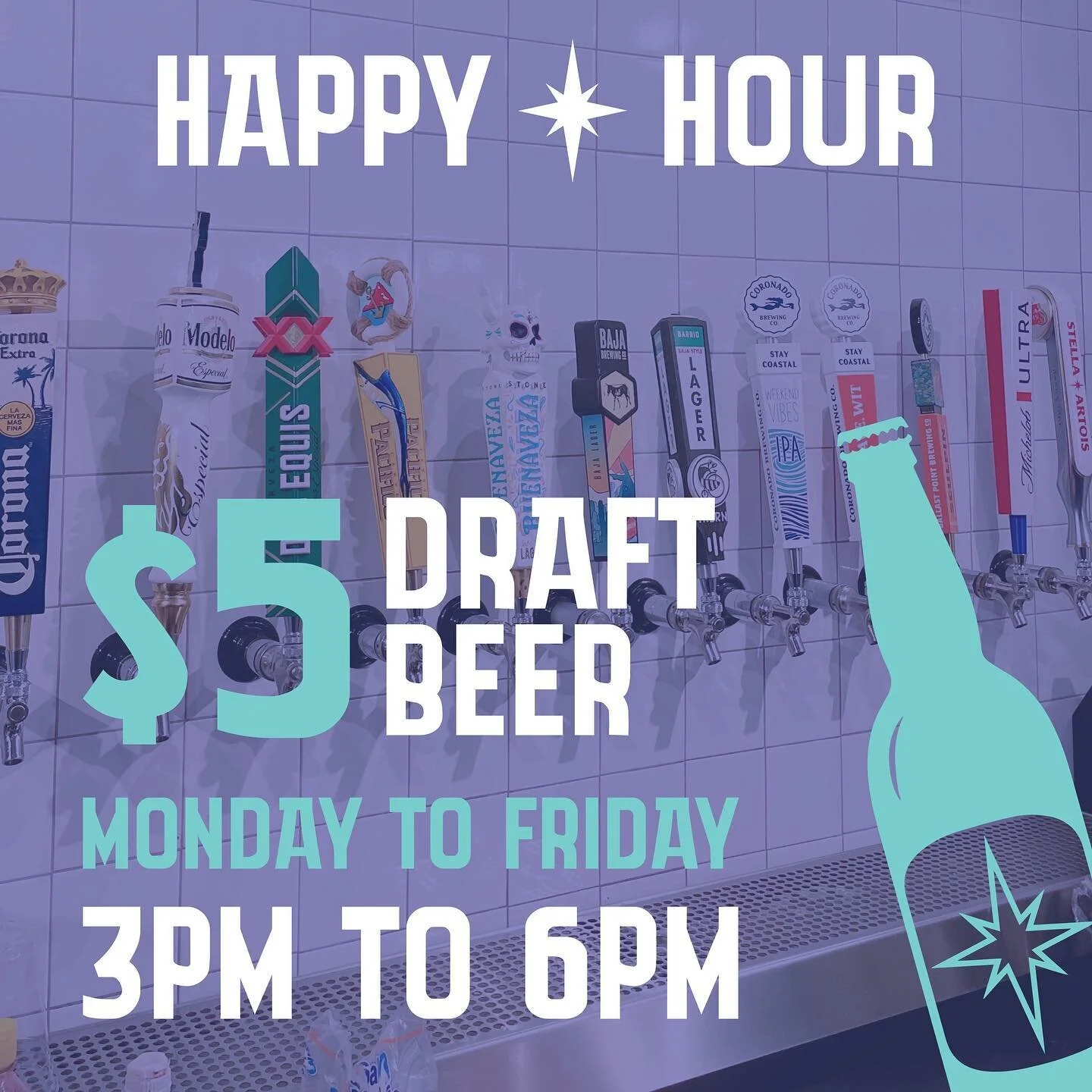Happy Hour Special! 🍻 
$5 Draft Beers Monday - Friday from 3PM to 6PM!

Visit Taco Centro, located in Downtown San Diego&rsquo;s Gaslamp Quarter! Come join us for tacos, burritos, fries, draft or bottled beers, agua frescas, and more. Provecho 🍻😉
