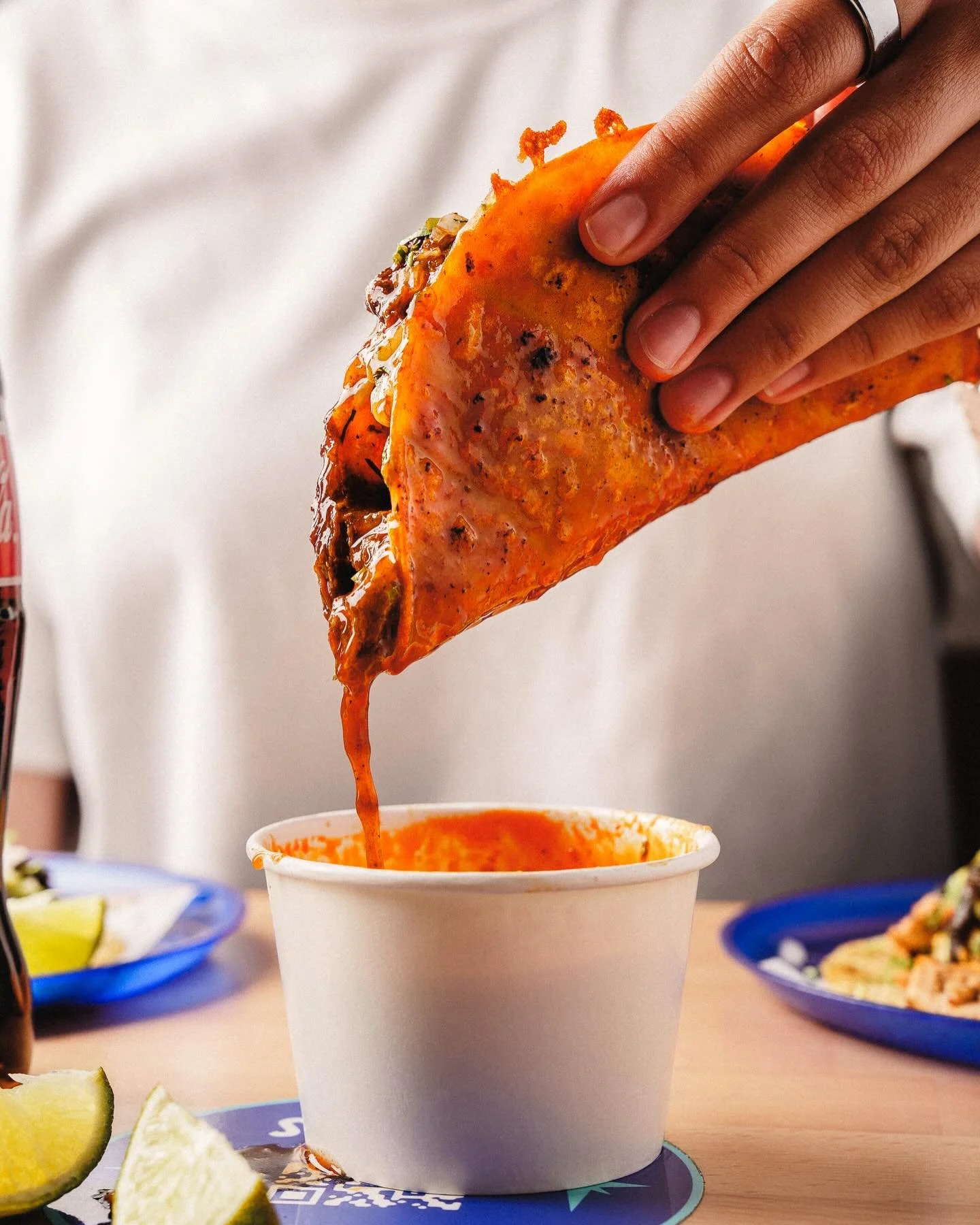 Some tacos you dip&hellip; this one soaks 🔥🌮

Our Birria Taco chopped and dipped in rich, flavorful consom&eacute;, then grilled to perfection for that juicy, crispy bite everyone loves🩸

One bite and you&rsquo;ll understand why it&rsquo;s a favor