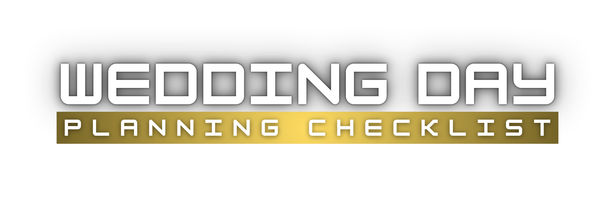 Neon sign reading 'WEDDIN DAY PLANNING CHECKLIST' with a black background.