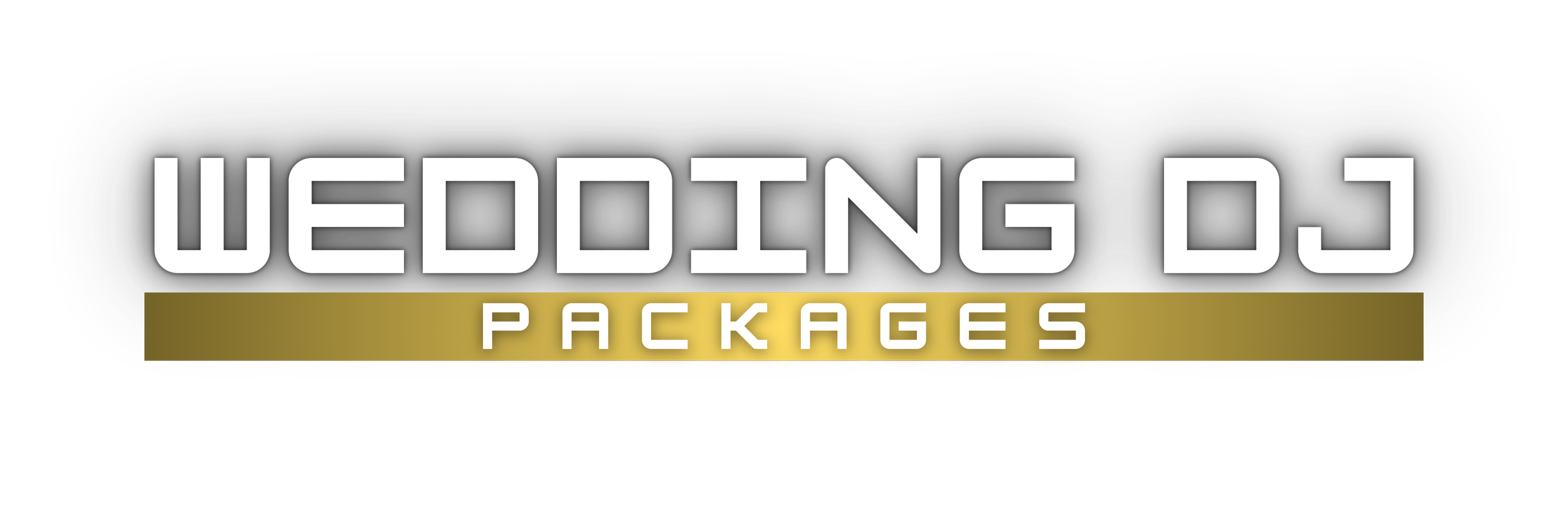 Logo for Wednesday Packages with a black background, white and gold text.
