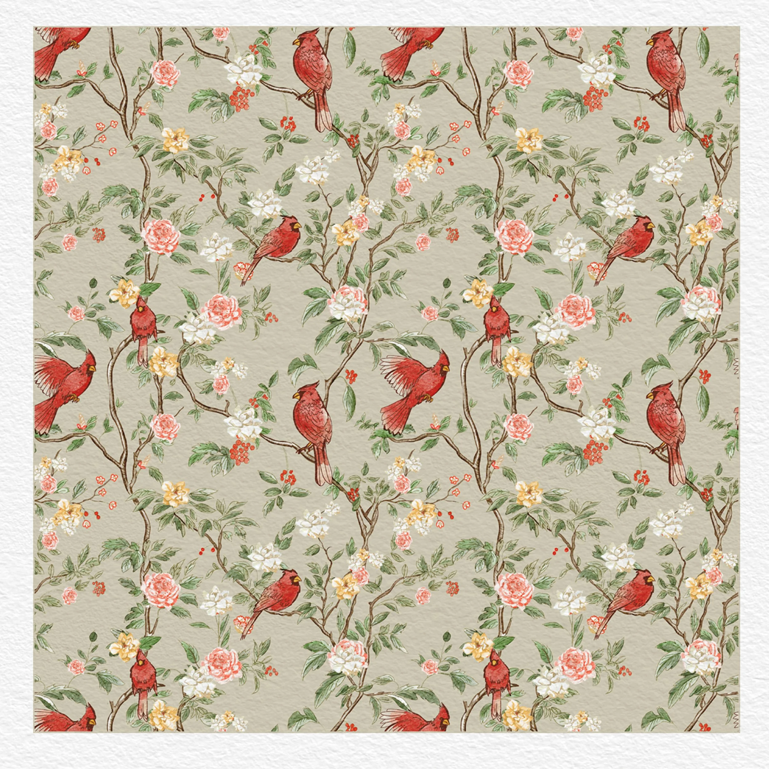 Chinoiserie with Cardinals