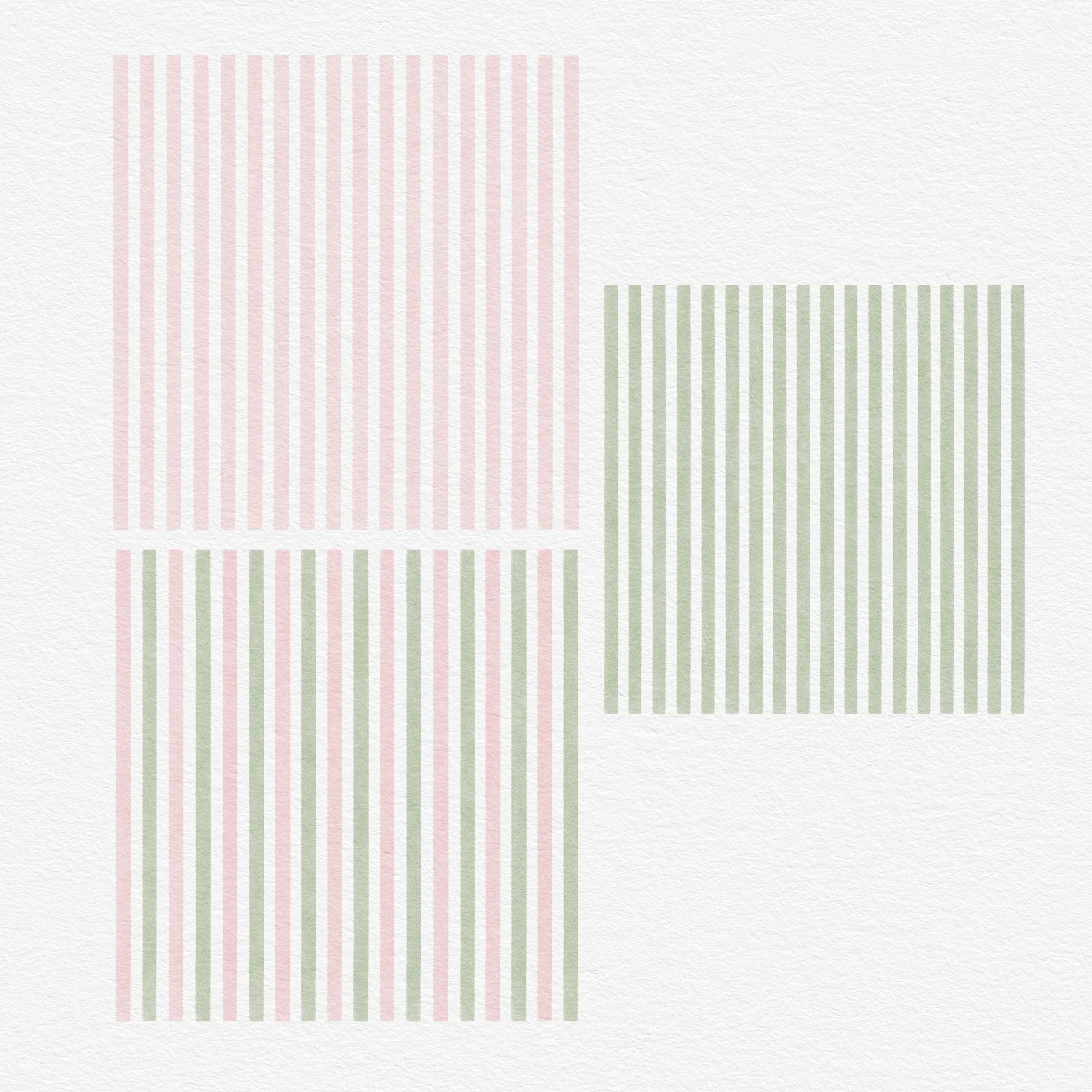 Stripes patterns green and pink set