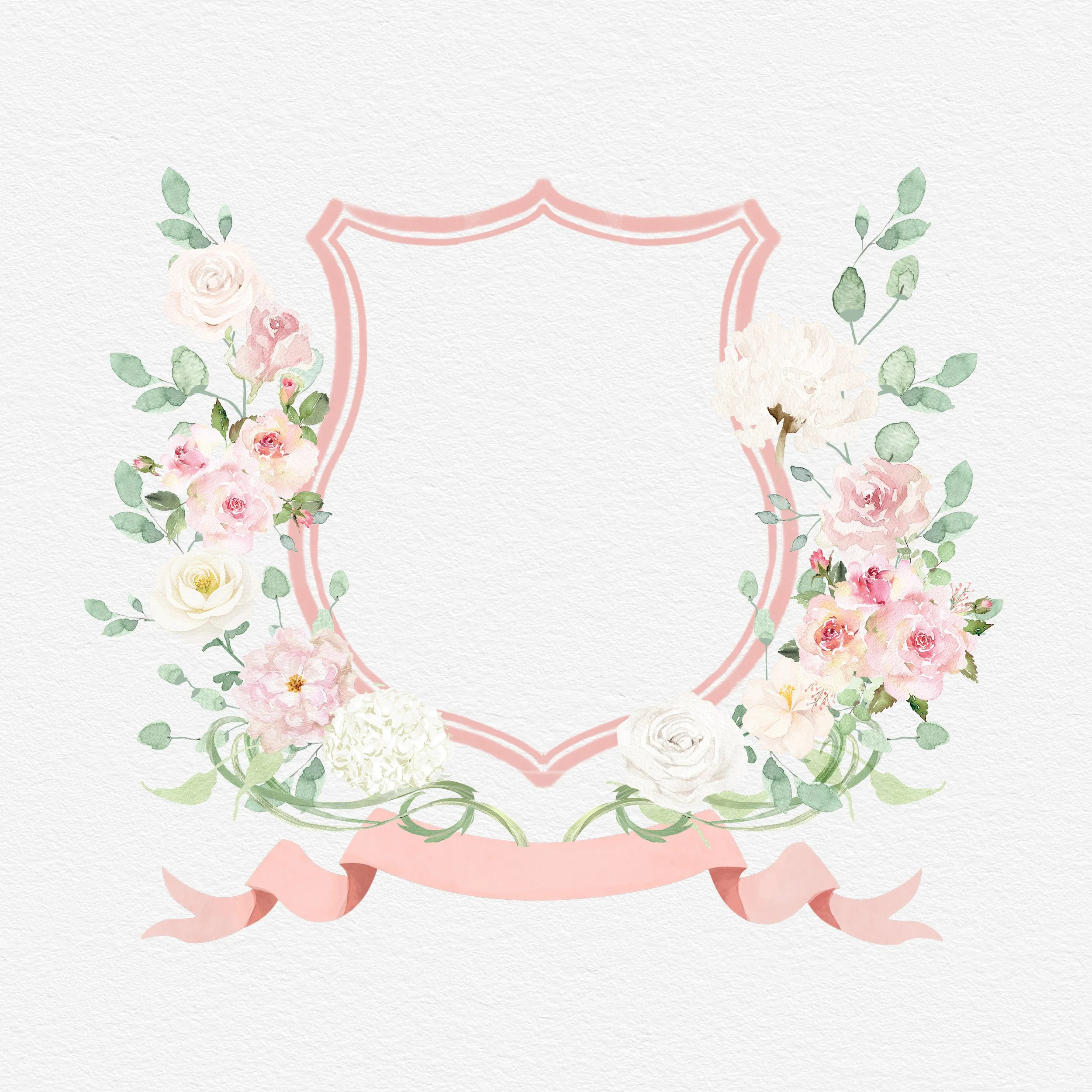 Blush Pink Crest W Roses and Peonies