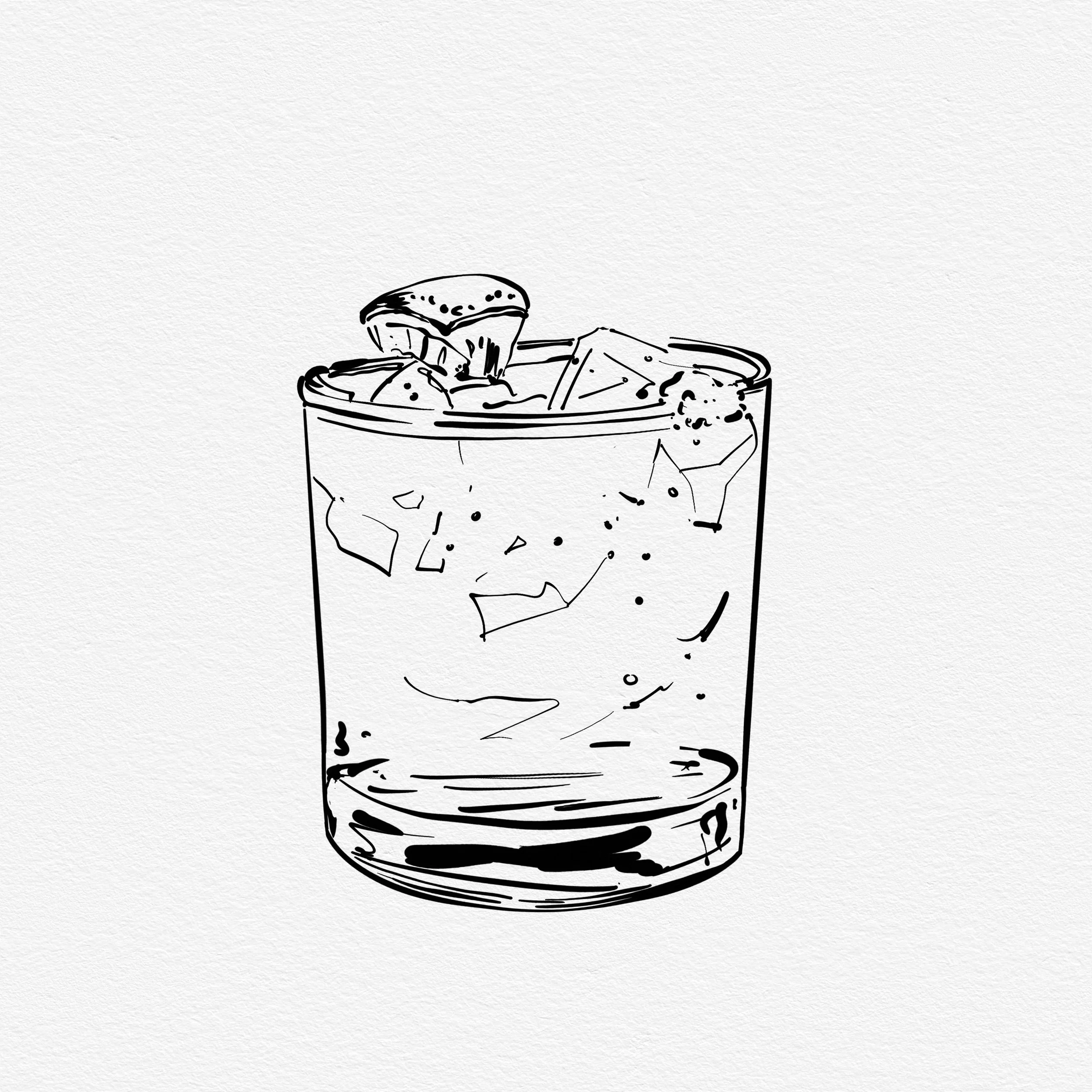 Butterfly Pea Mocktail w Lime Wedge