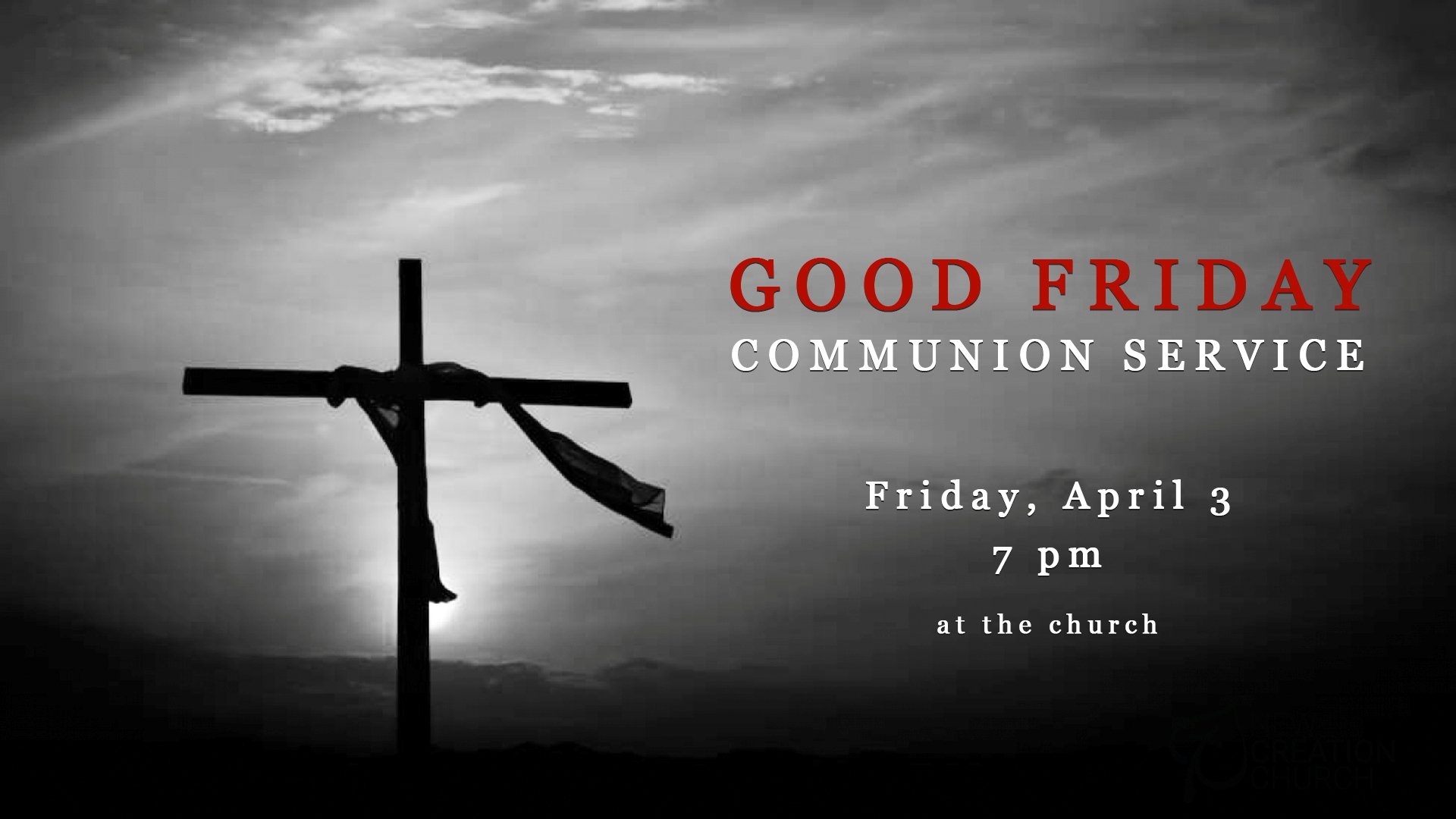 Monochrome cross with banner