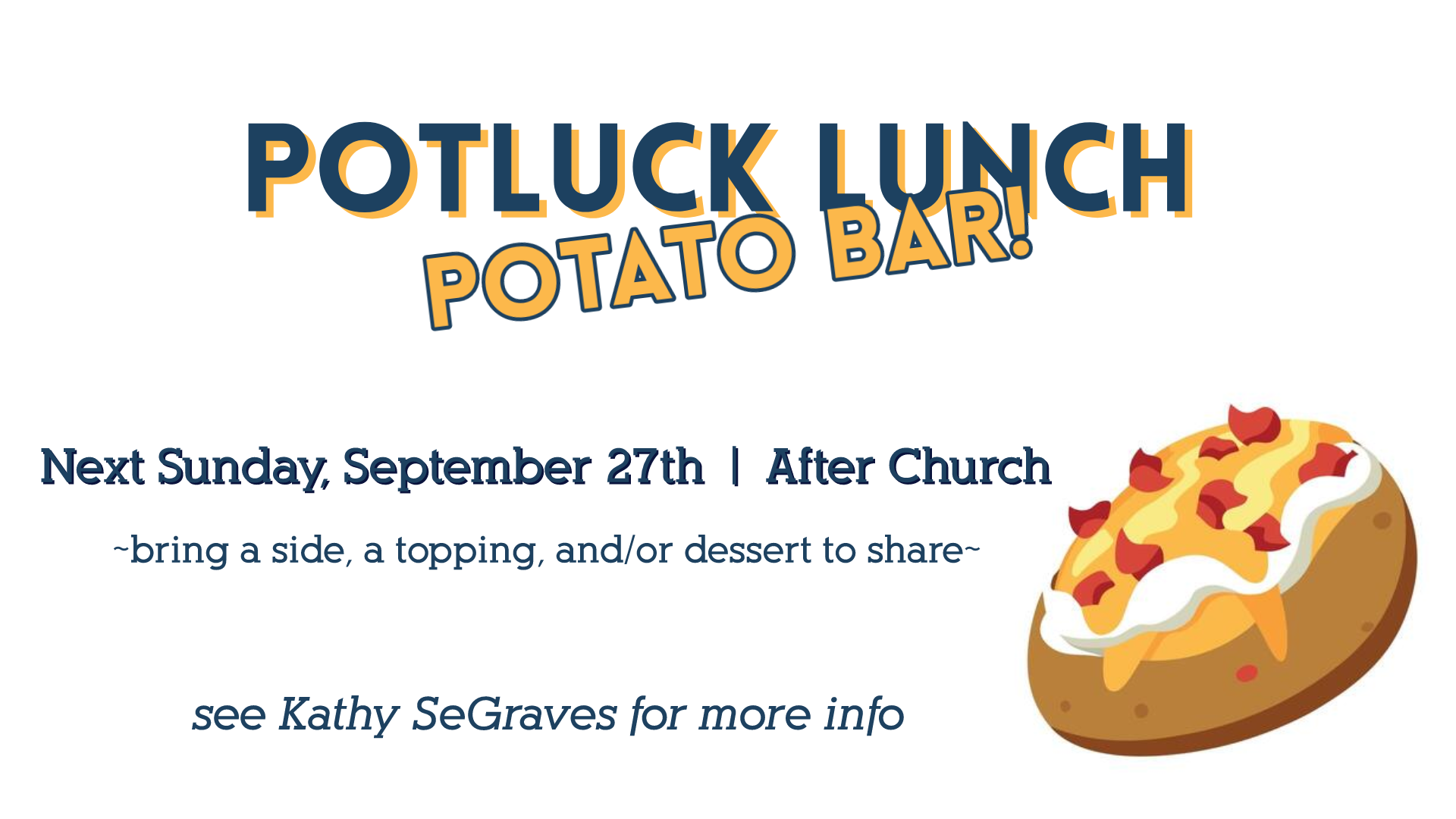 After Service: Potato Bar Pot-Luck
