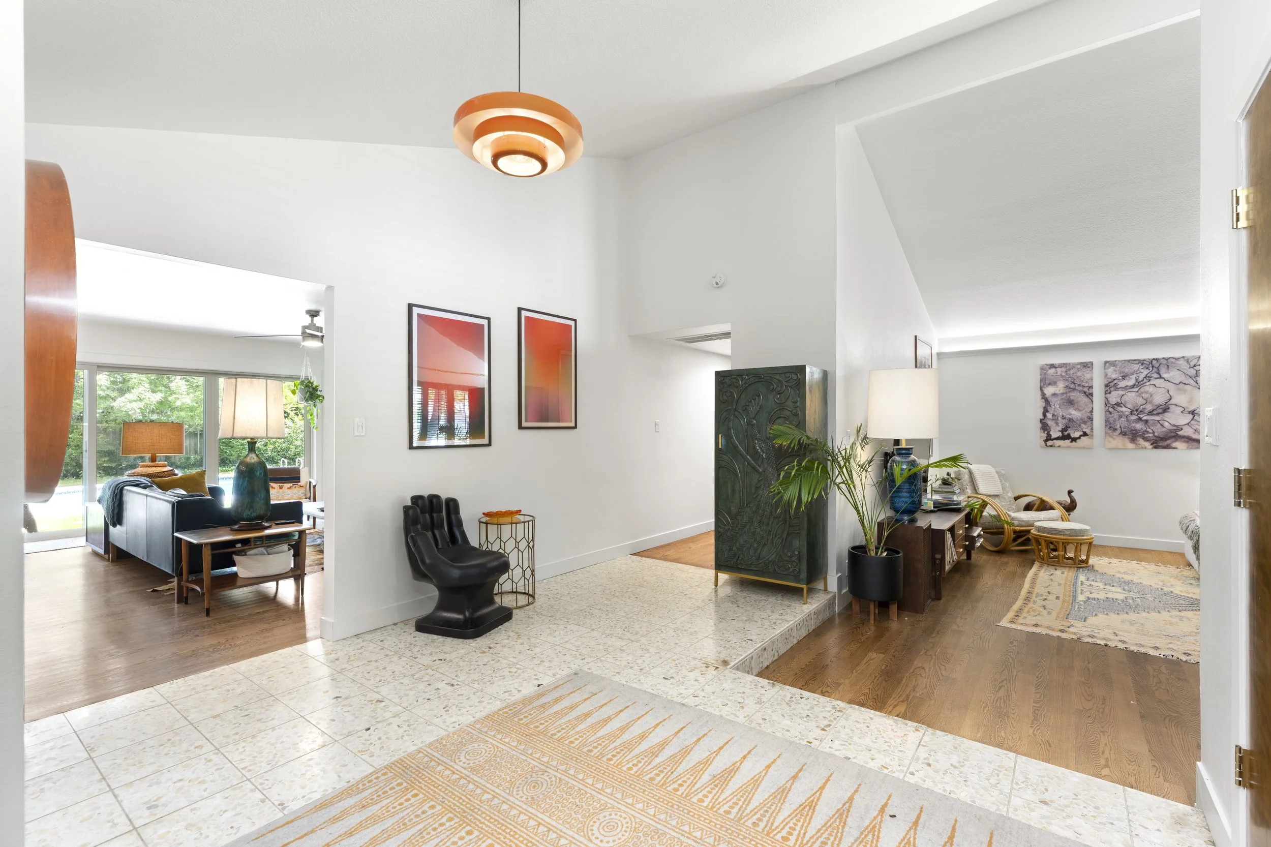 Terrazzo tile details inspired by the home’s original architecture