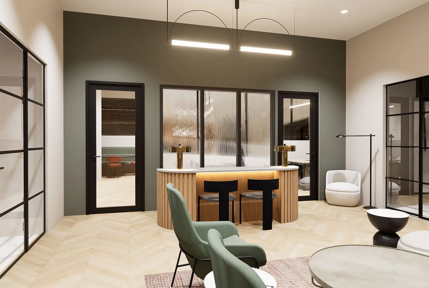 Contemporary multifamily apartment building with modern architecture