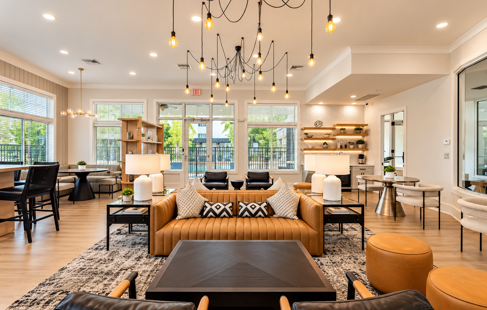 Modern Luxury Lounge with Warm Pendant Lighting.png