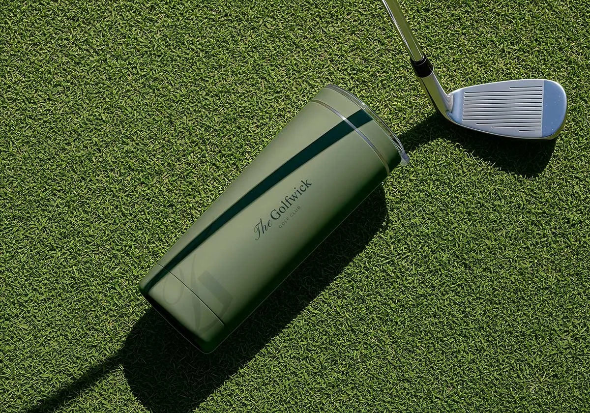 Brand-integrated interior design concept for a luxury golf club showing how commercial spaces communicate brand identity through materiality and spatial design