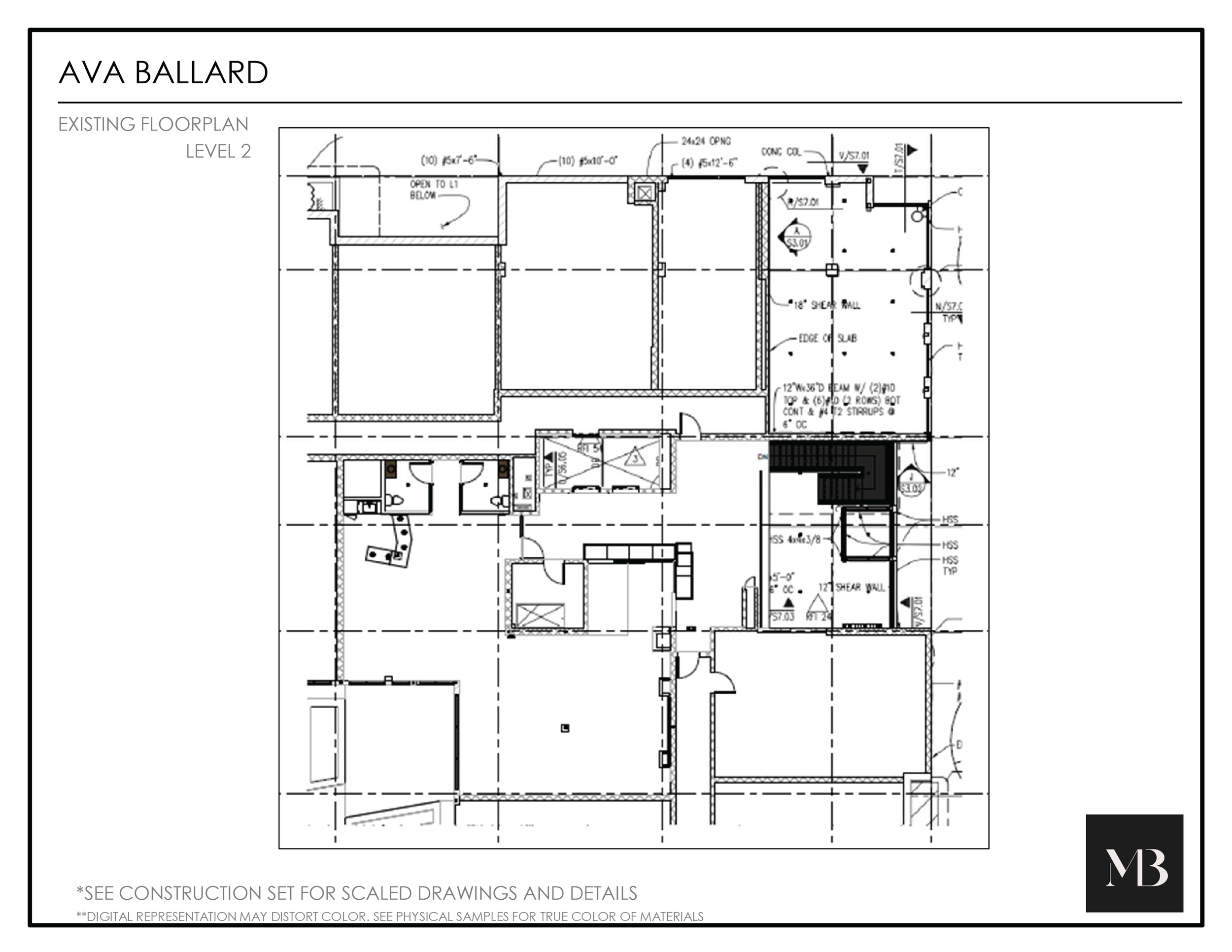 Detailed architectural floor plan for AVA BALLARD, Level 2