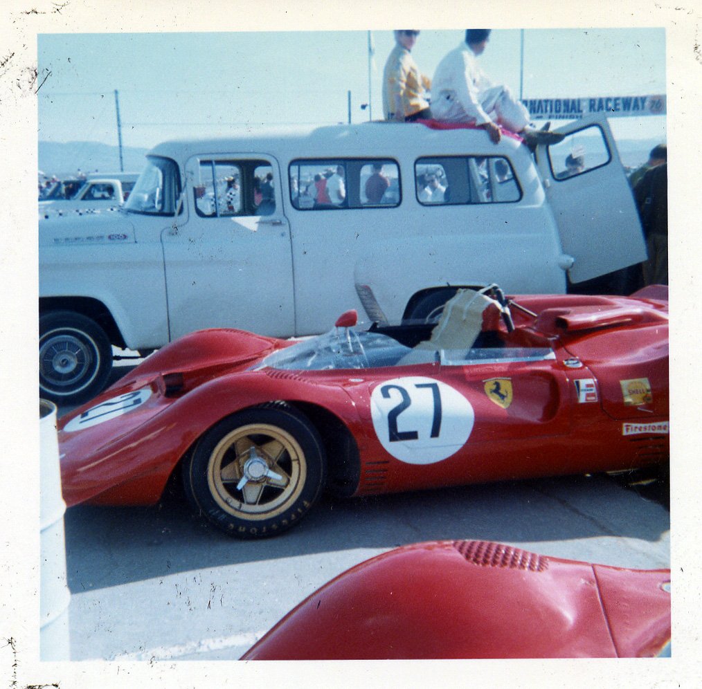 November 12, 1967 - #27 Ferrari 330 P4 (Chassis: 0858) was driven by Jonathan Williams but completed no laps due to a faulty throttle component. - Stardust International Raceway, Las Vegas, NV. (Owner: Bill Harrah)