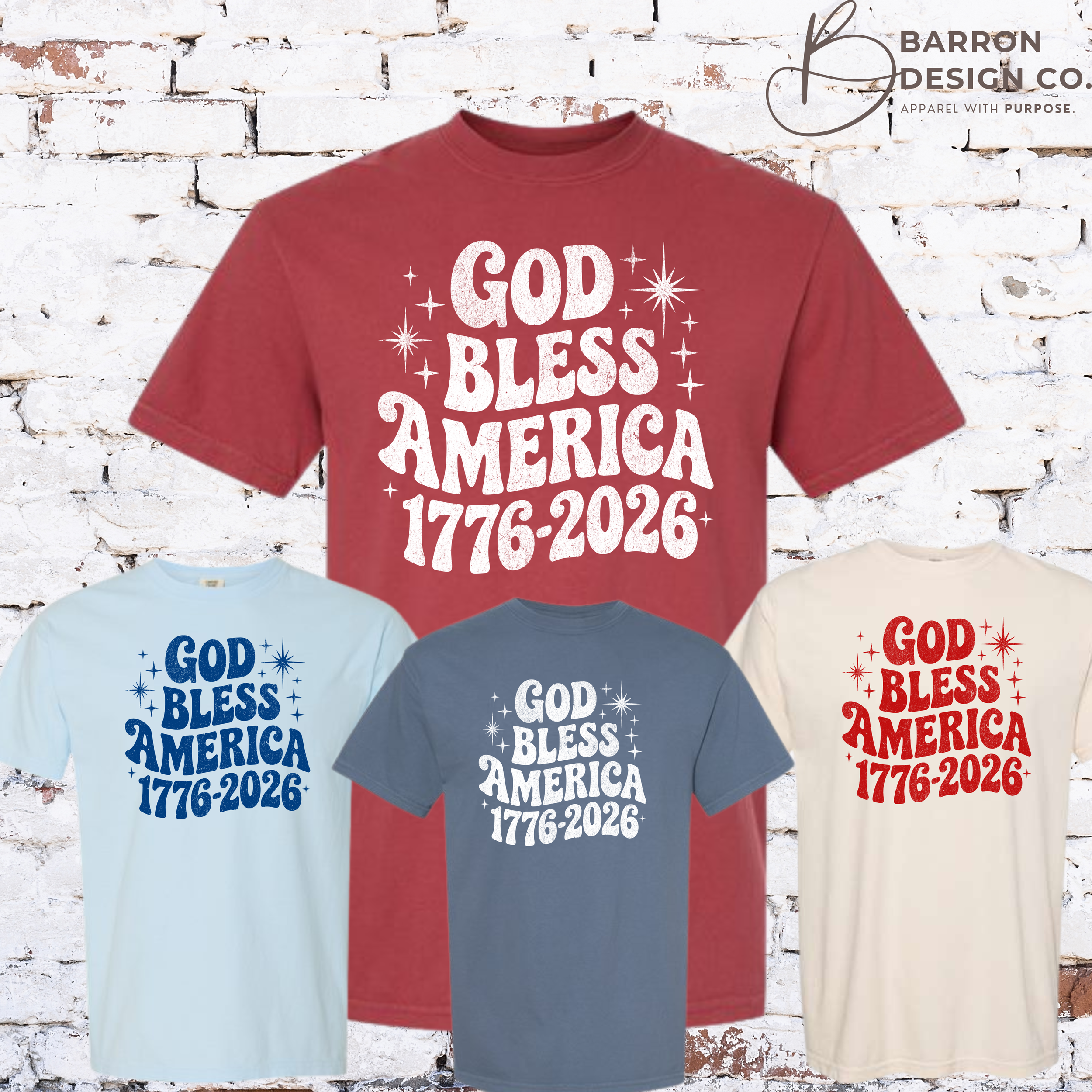 Retro God Bless America -1776-2026
