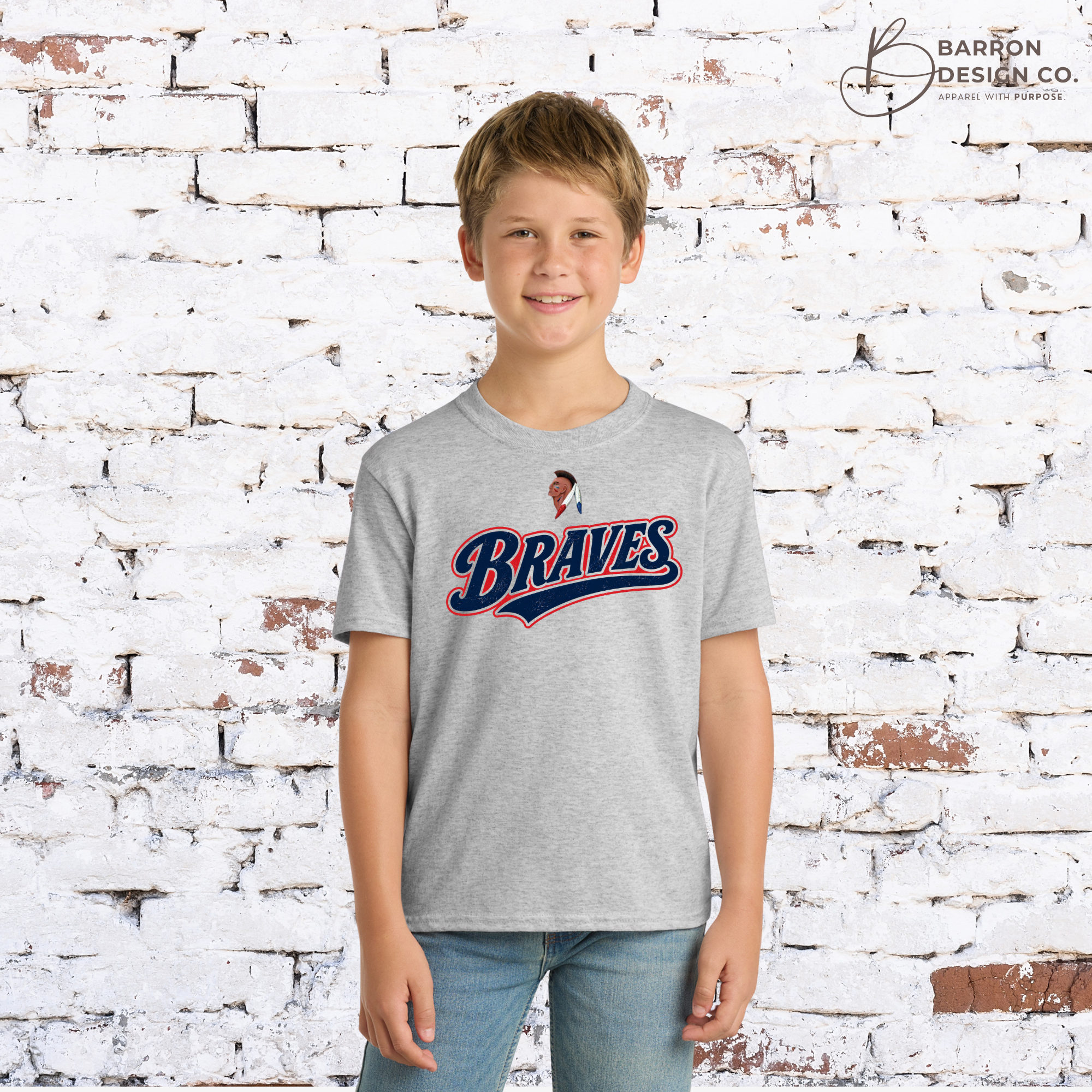 Braves Youth Retro Athletic Tee