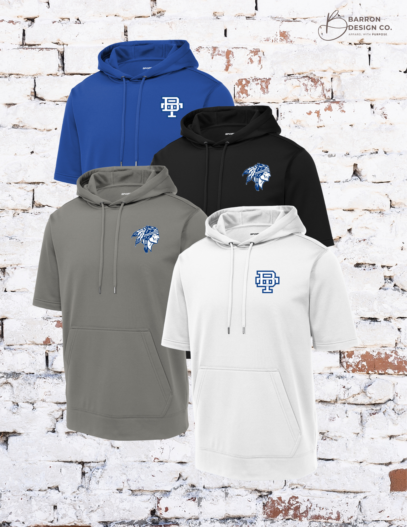 Warriors Sport-Wick® Fleece Short Sleeve Hooded Pullover