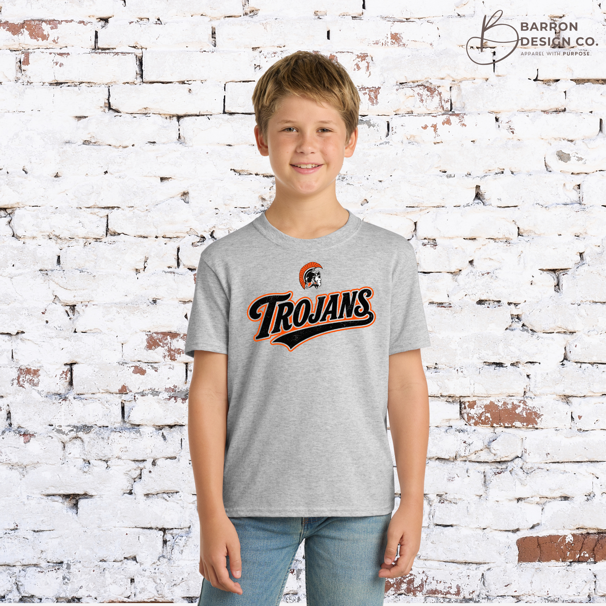 Trojans Youth Retro Athletic Tee