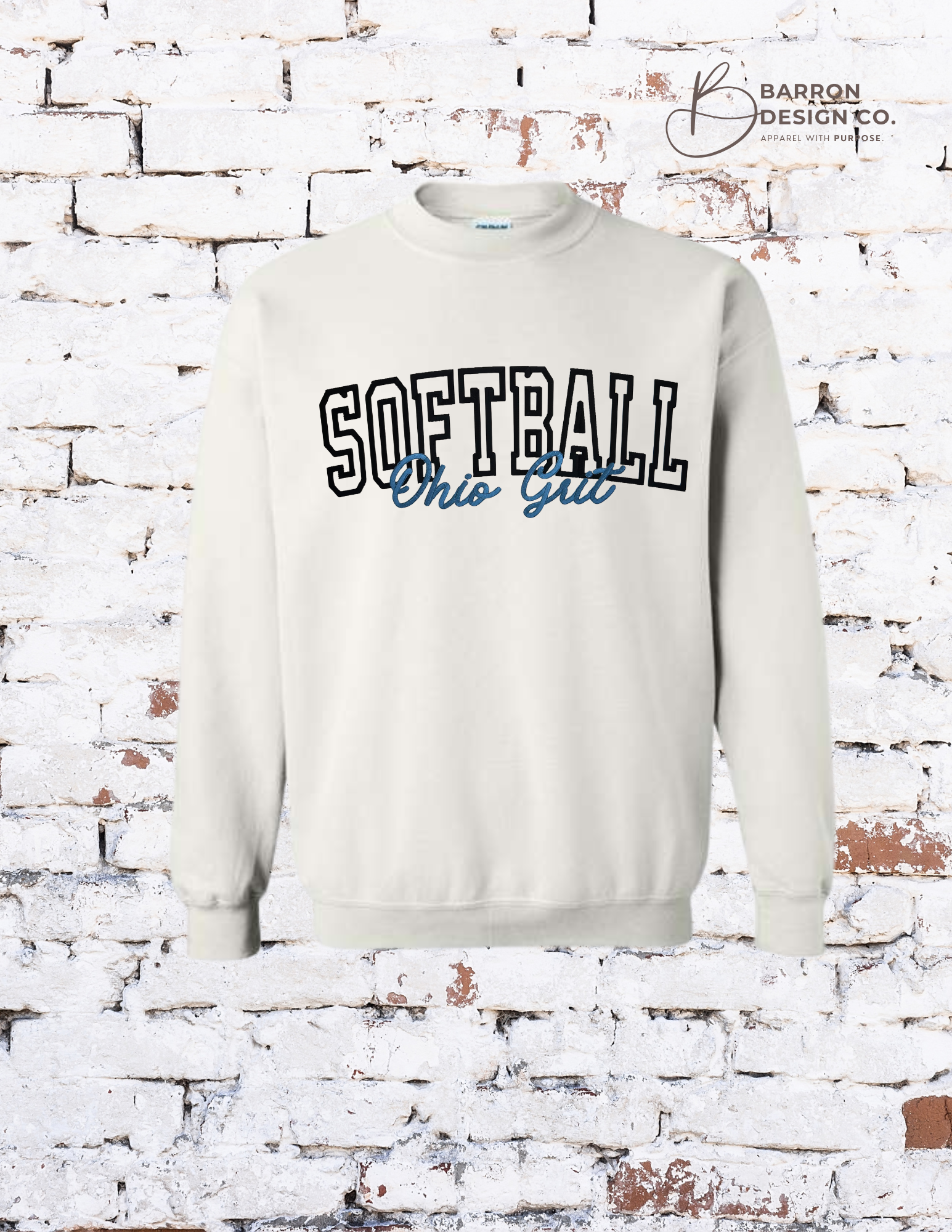 Ohio Grit Softball Embroidered Crewneck