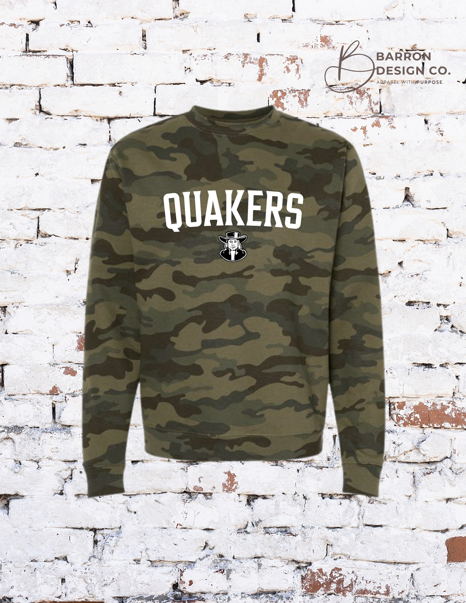 Quakers Vintage Camo Crewneck
