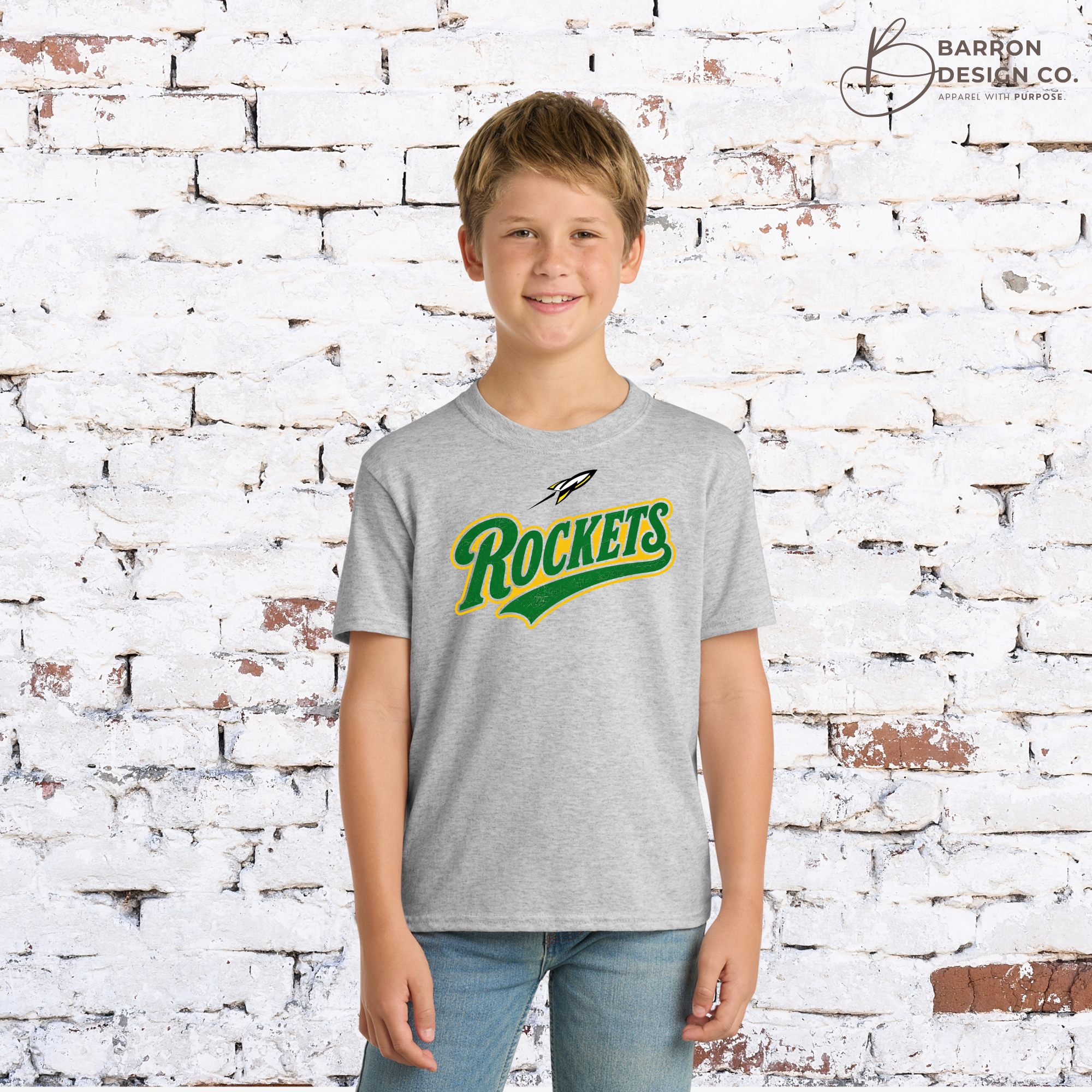 Rockets Youth Retro Athletic Tee