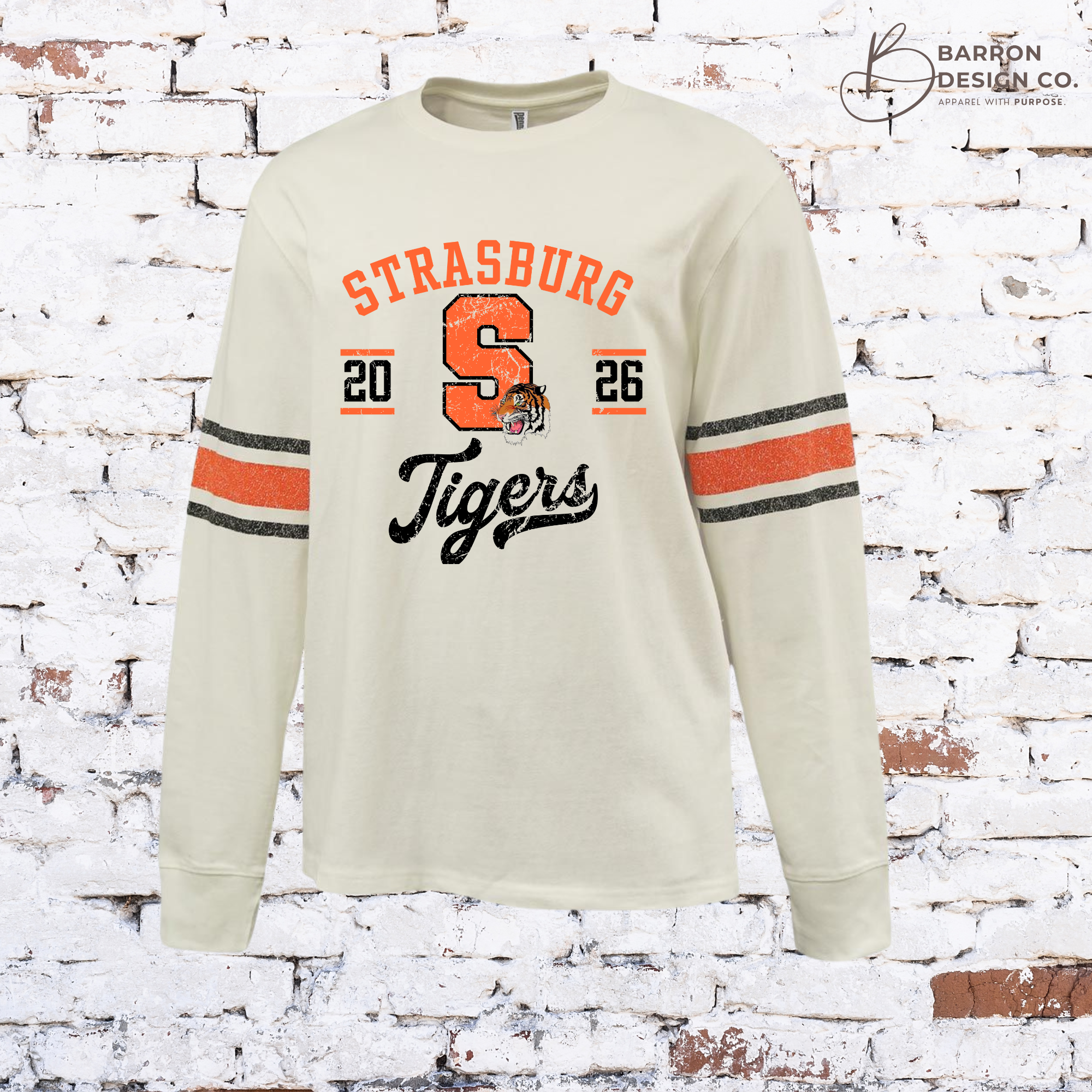 Strasburg Tigers Vintage Ringer Crew
