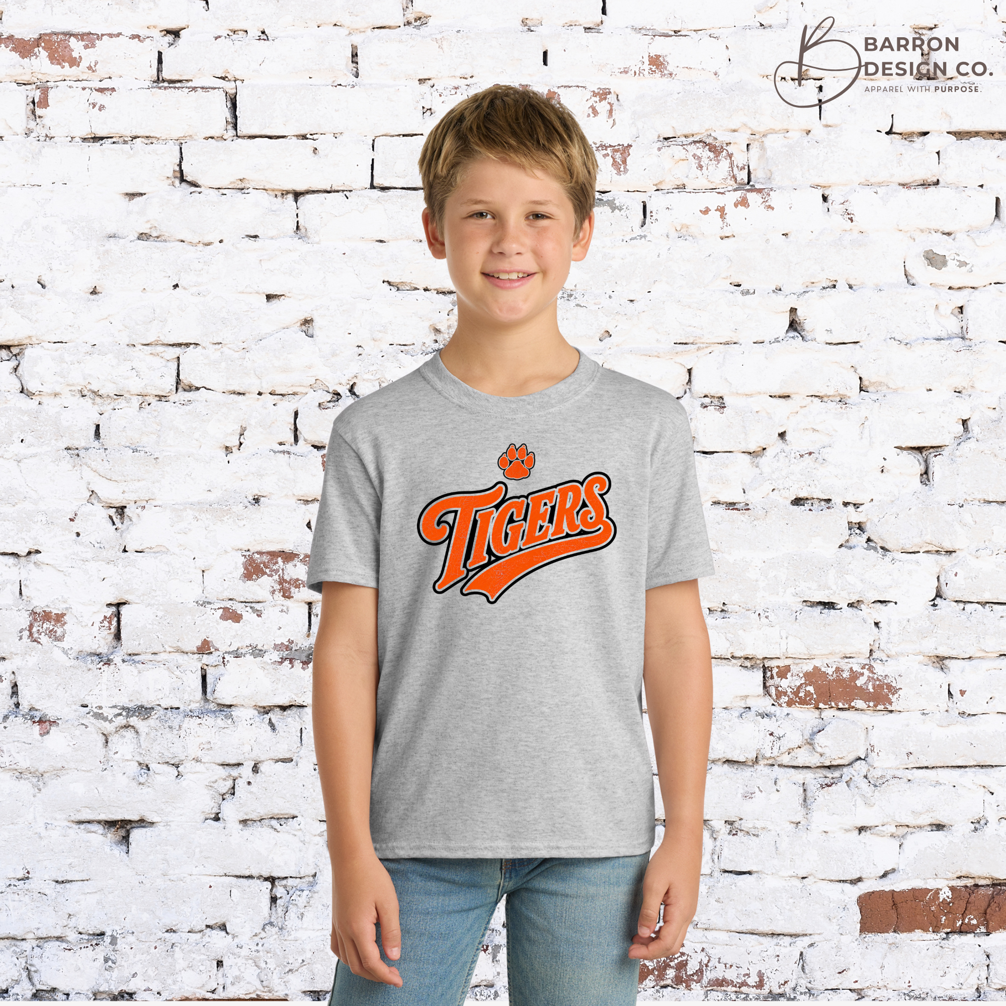 Tigers Youth Retro Athletic Tee