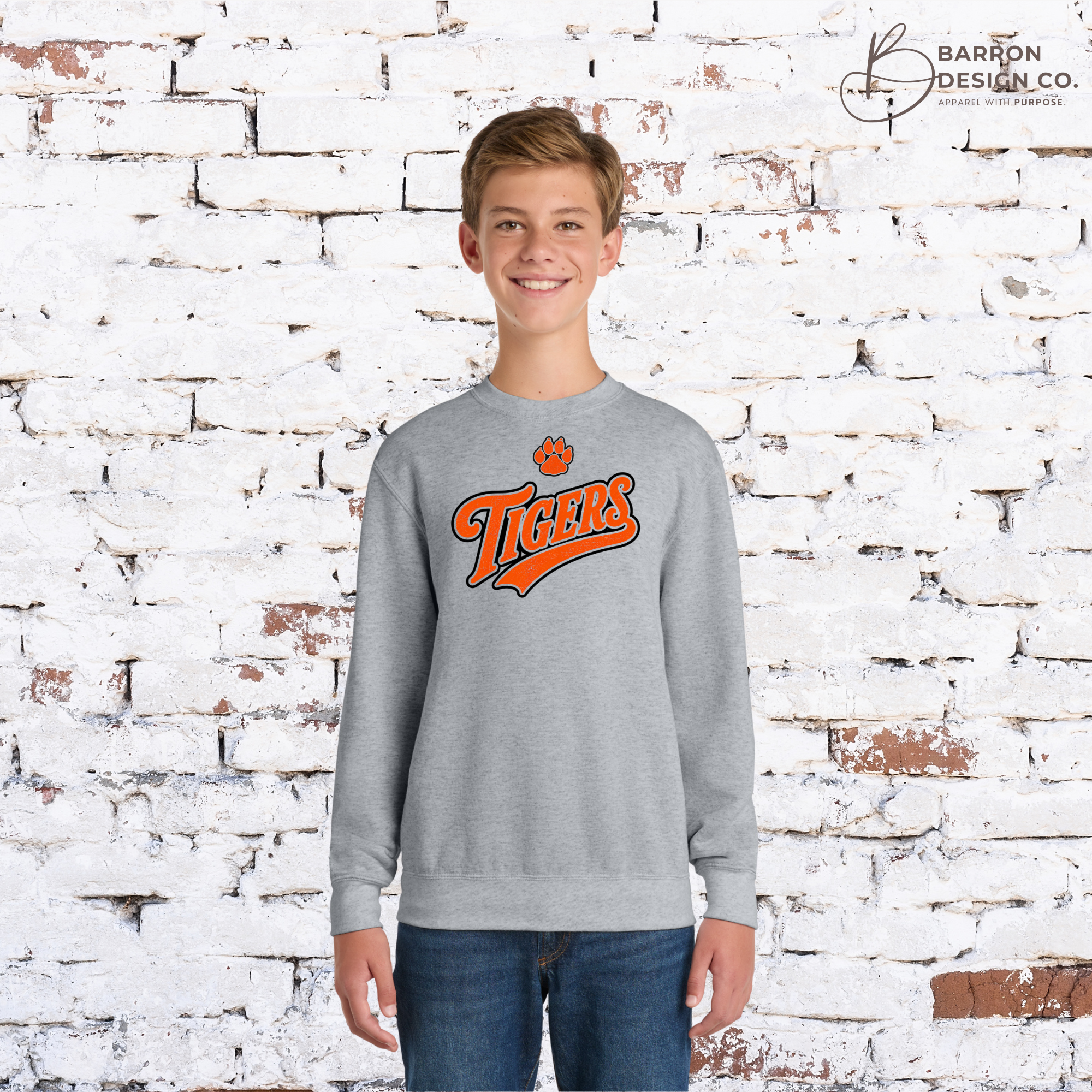 Tigers Youth Retro Athletic Sweatshirt