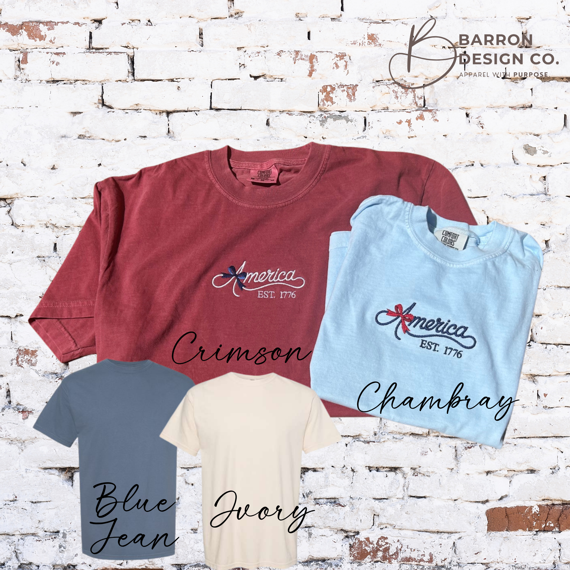 America Est. 1776 Bow Embroidered Tee