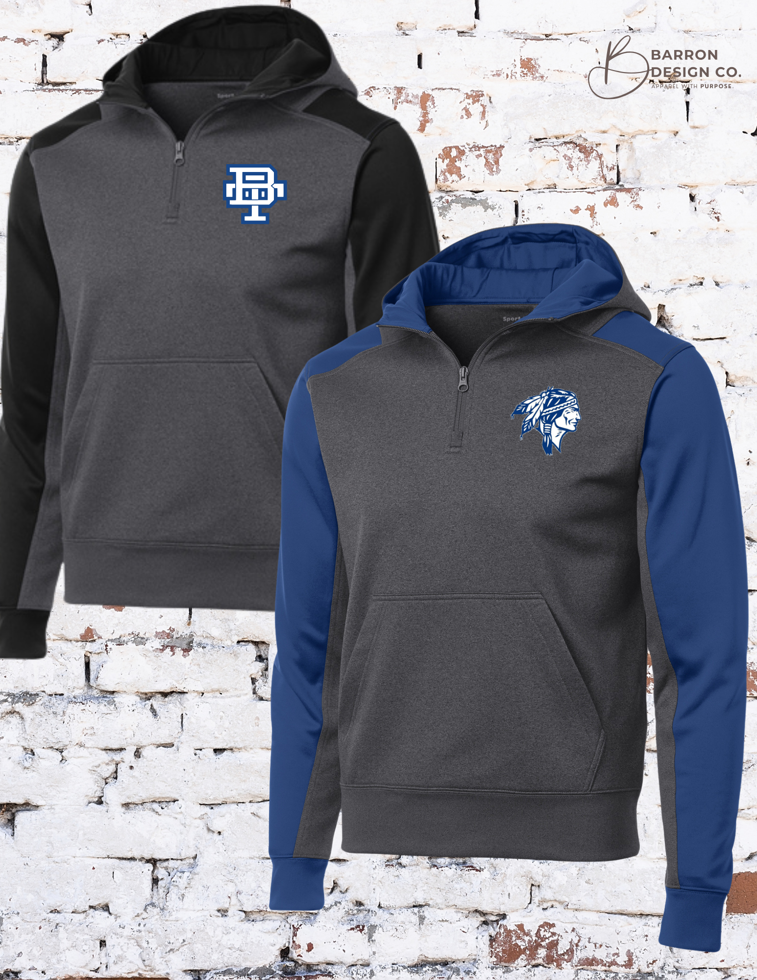 Warriors Colorblock 1/4 Zip Hooded Sweatshirt