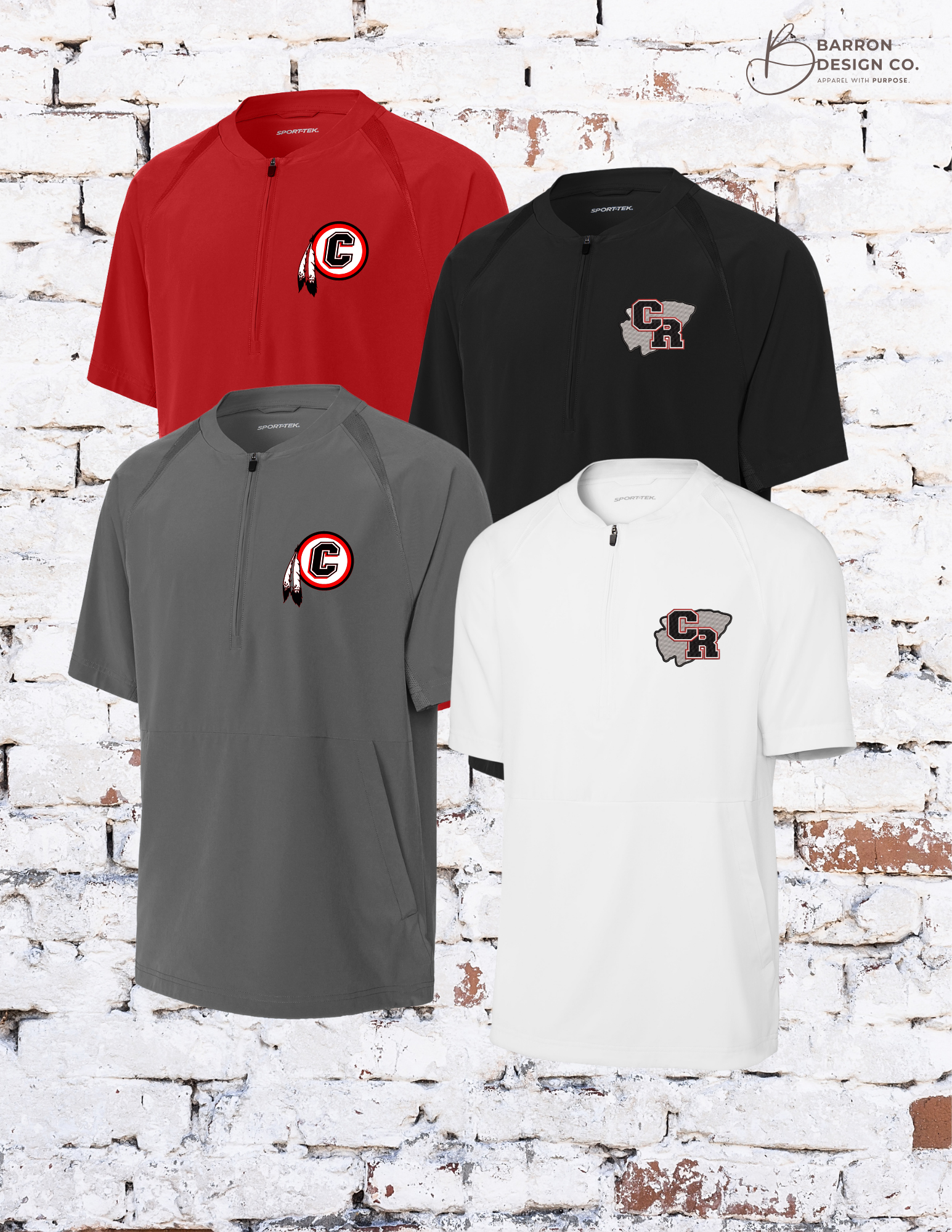Coshocton Short Sleeve 1/2 Zip Sport Wick Pullover